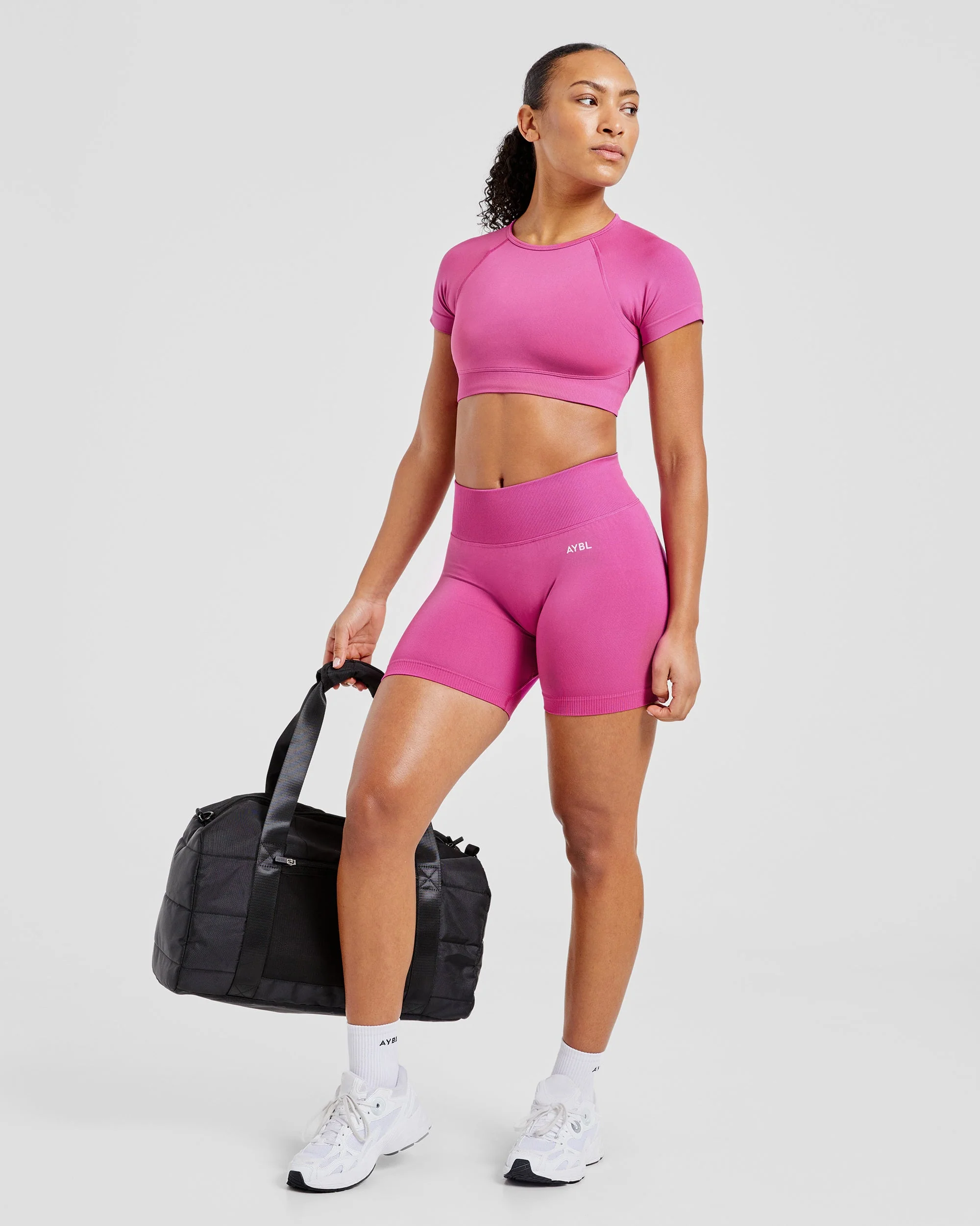 Adapt Seamless Crop Top - Pink - Image 8