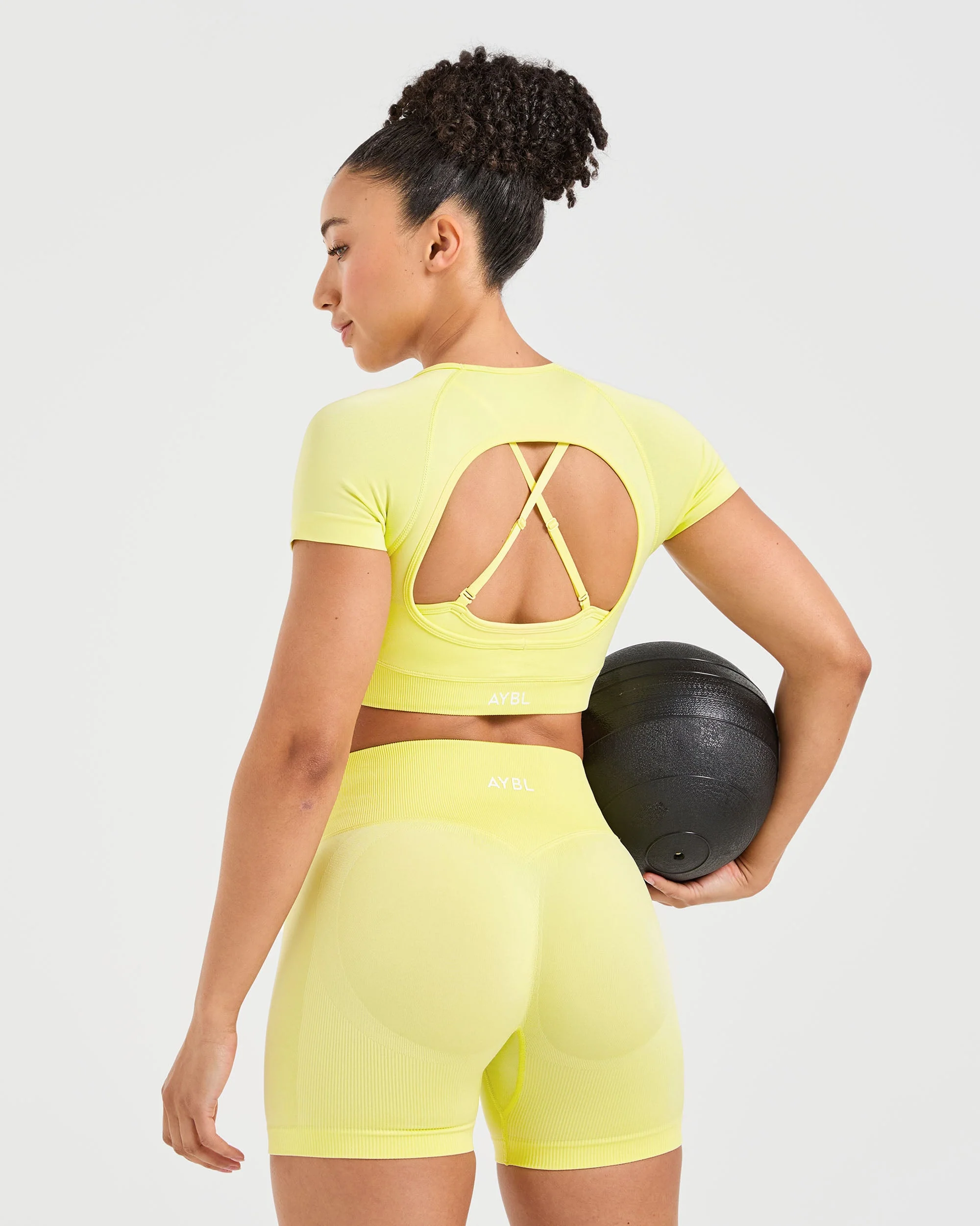 Adapt Seamless Crop Top - Spring Yellow - Image 7