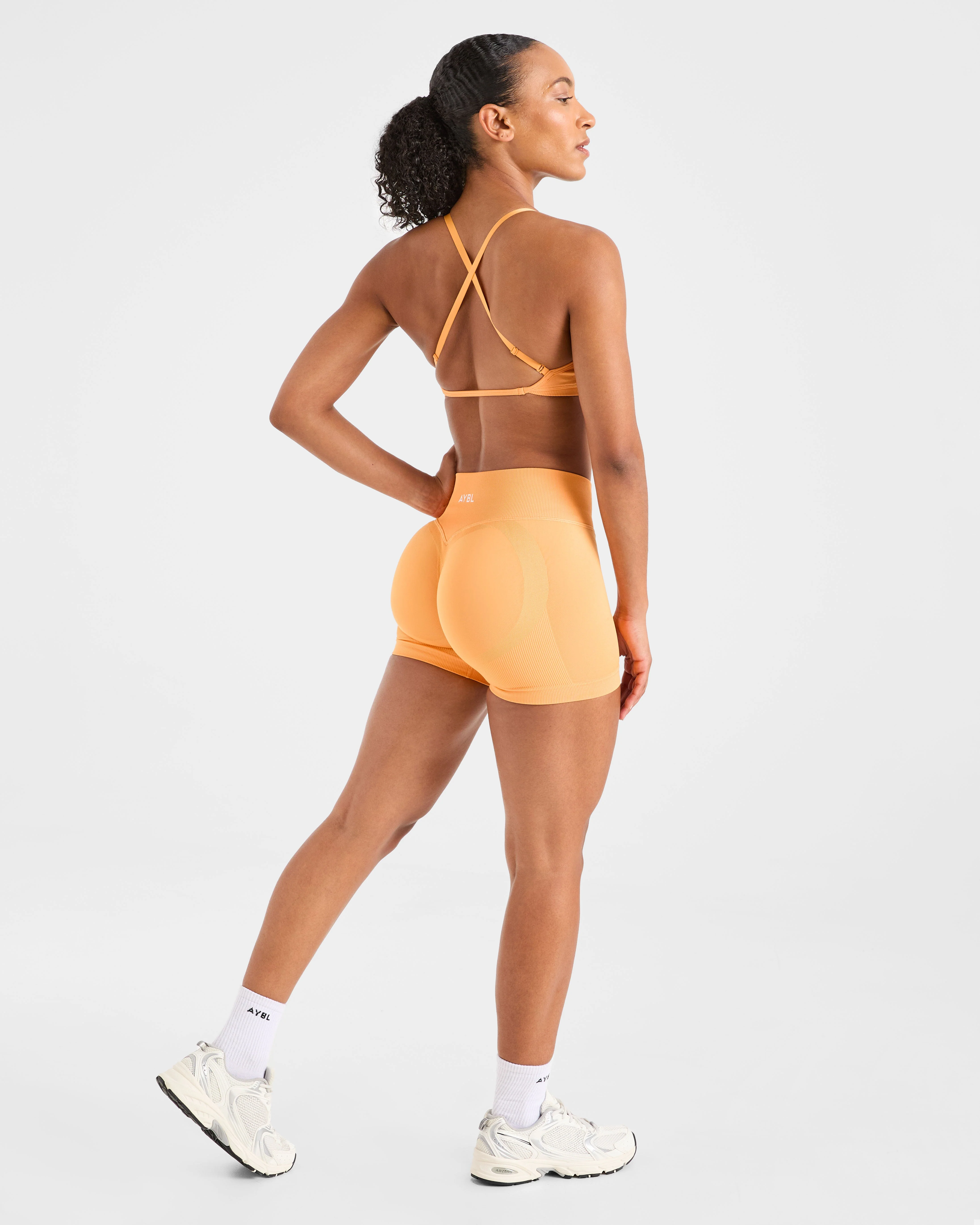 Adapt Seamless Strappy Sports Bra - Bright Orange - Image 4