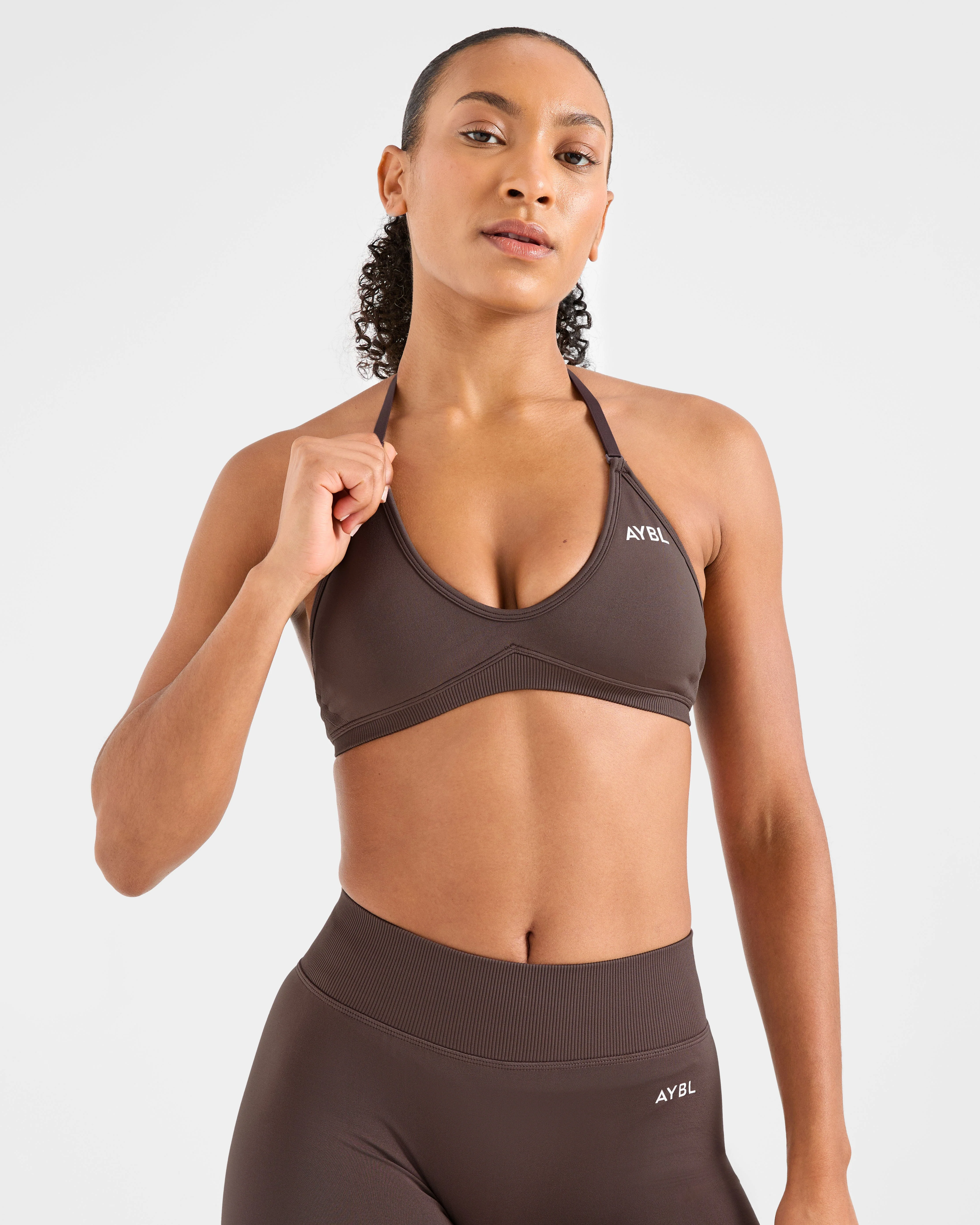 Adapt Seamless Strappy Sports Bra - Brown - Image 8