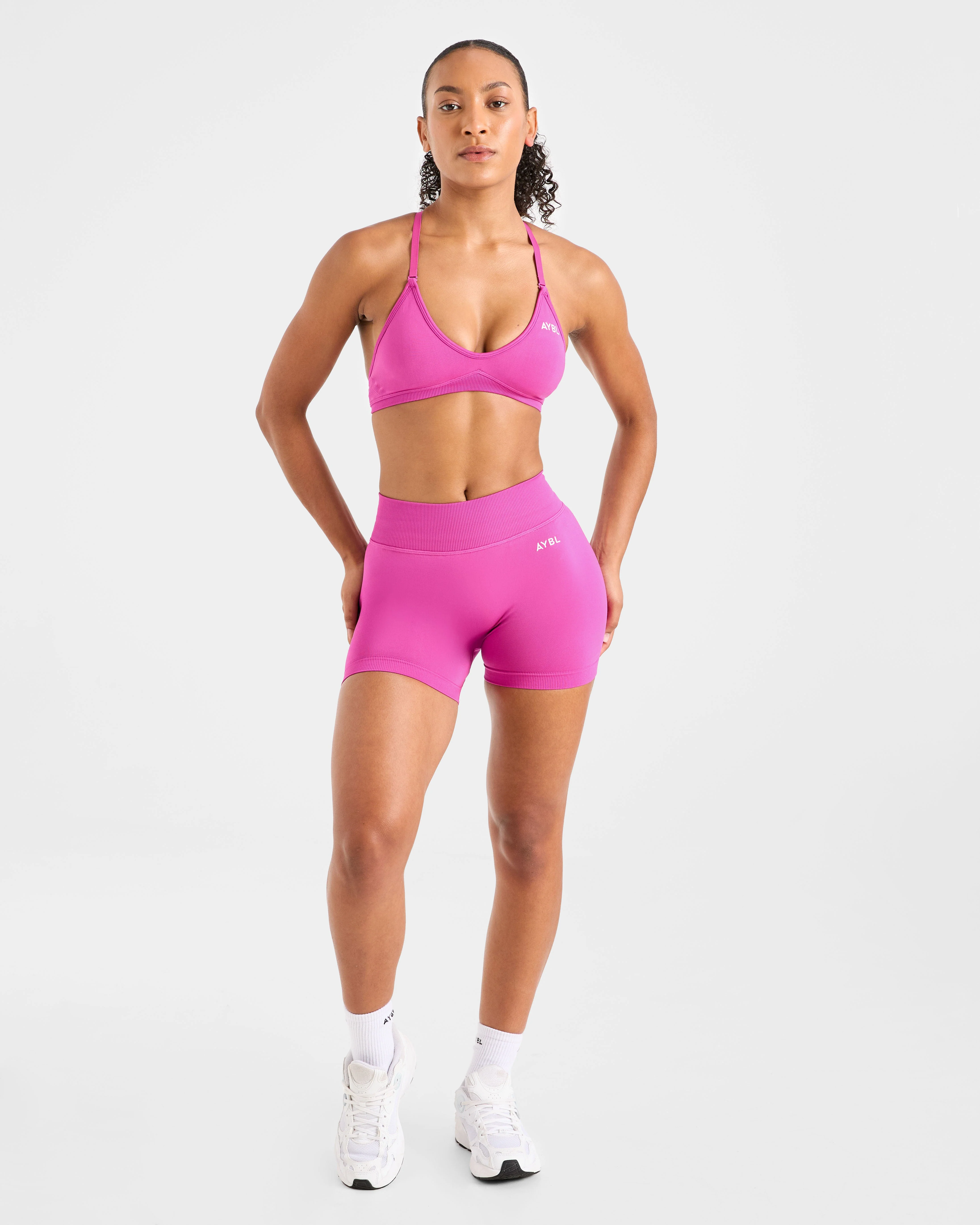 Adapt Seamless Strappy Sports Bra - Pink - Image 3