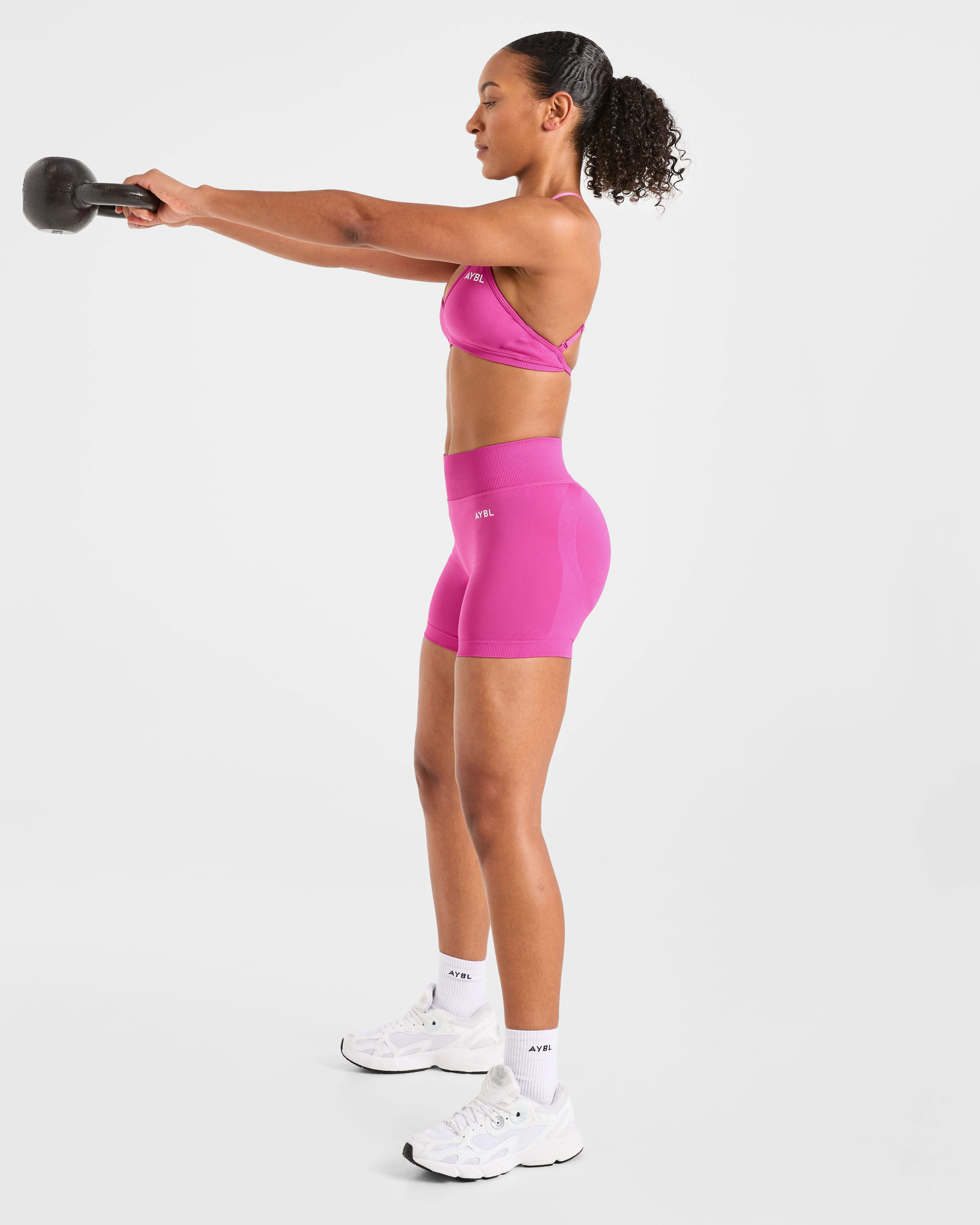 Adapt Seamless Strappy Sports Bra - Pink - Image 7