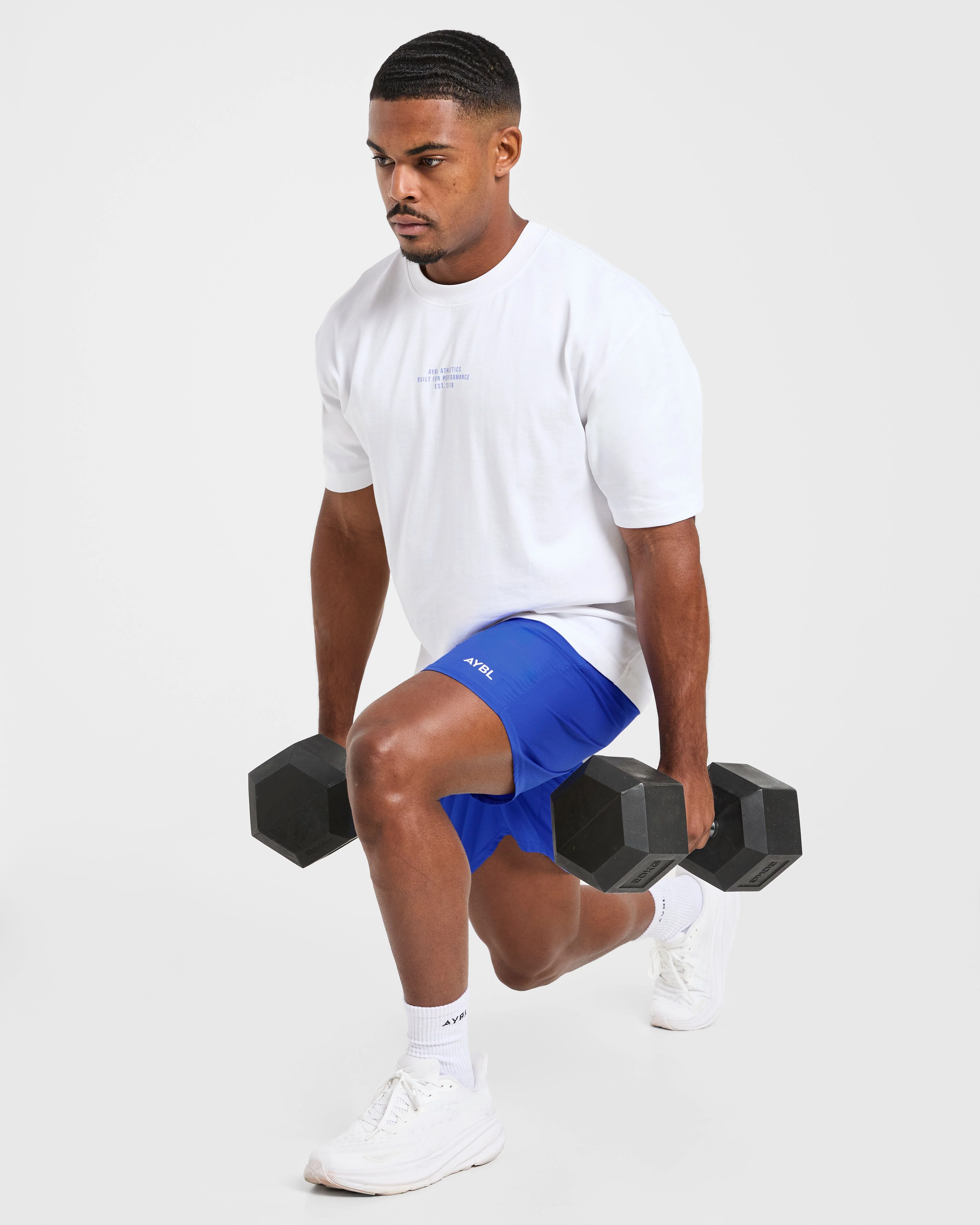 Athletics Performance T Shirt - White/Blue - Image 7