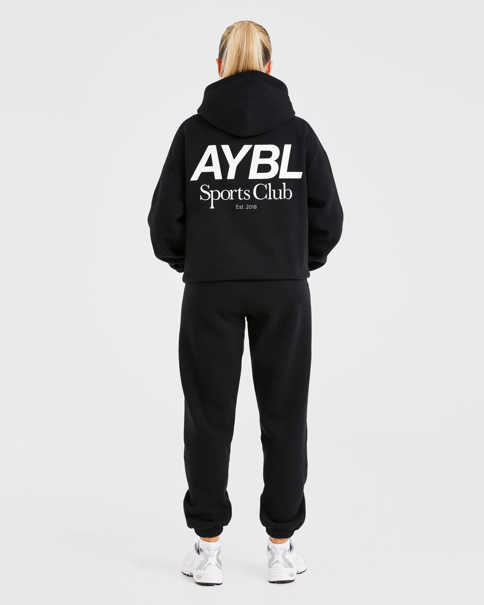 AYBL Sports Club Oversized Joggers - Black/White - Image 4