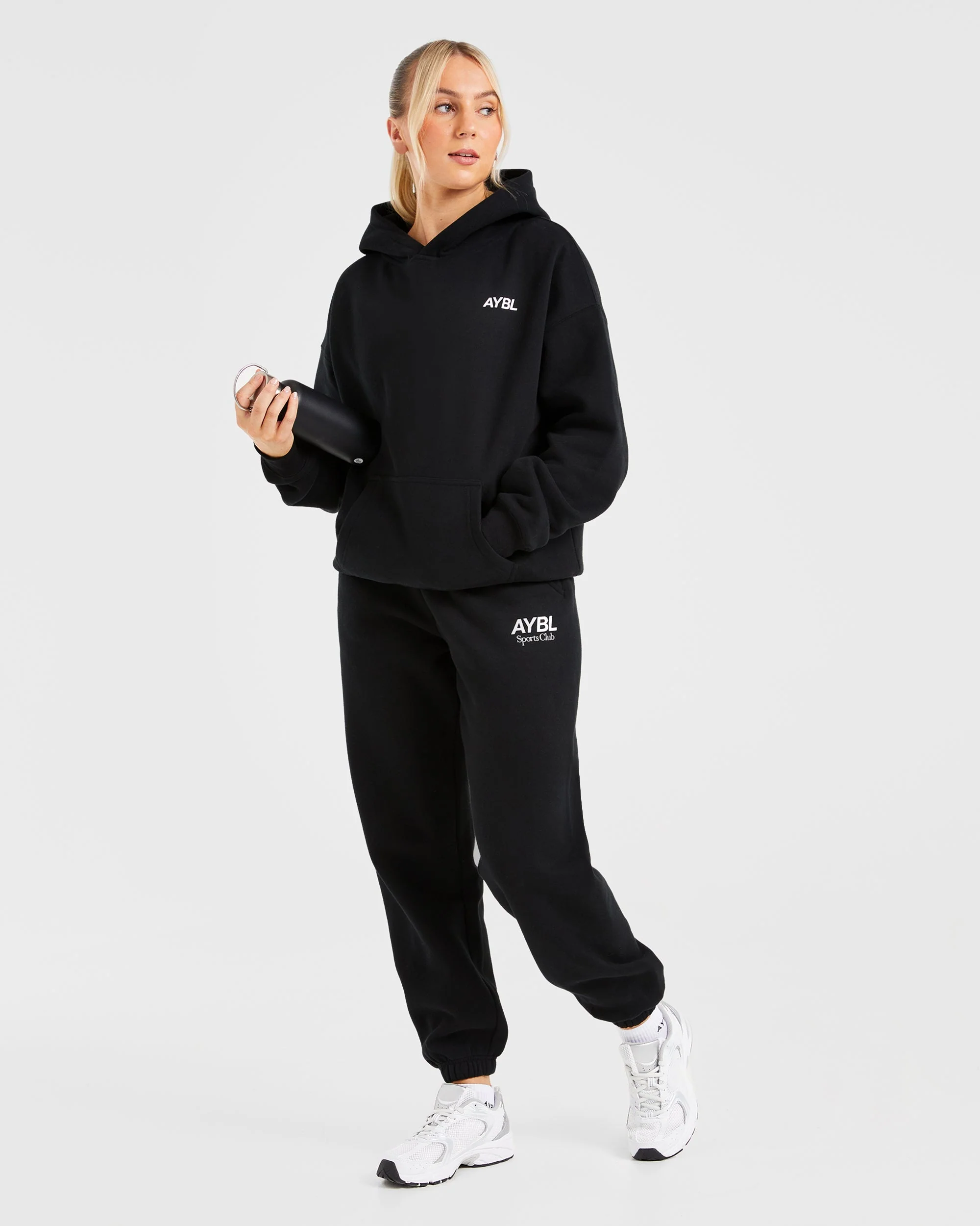 AYBL Sports Club Oversized Joggers - Black/White - Image 7