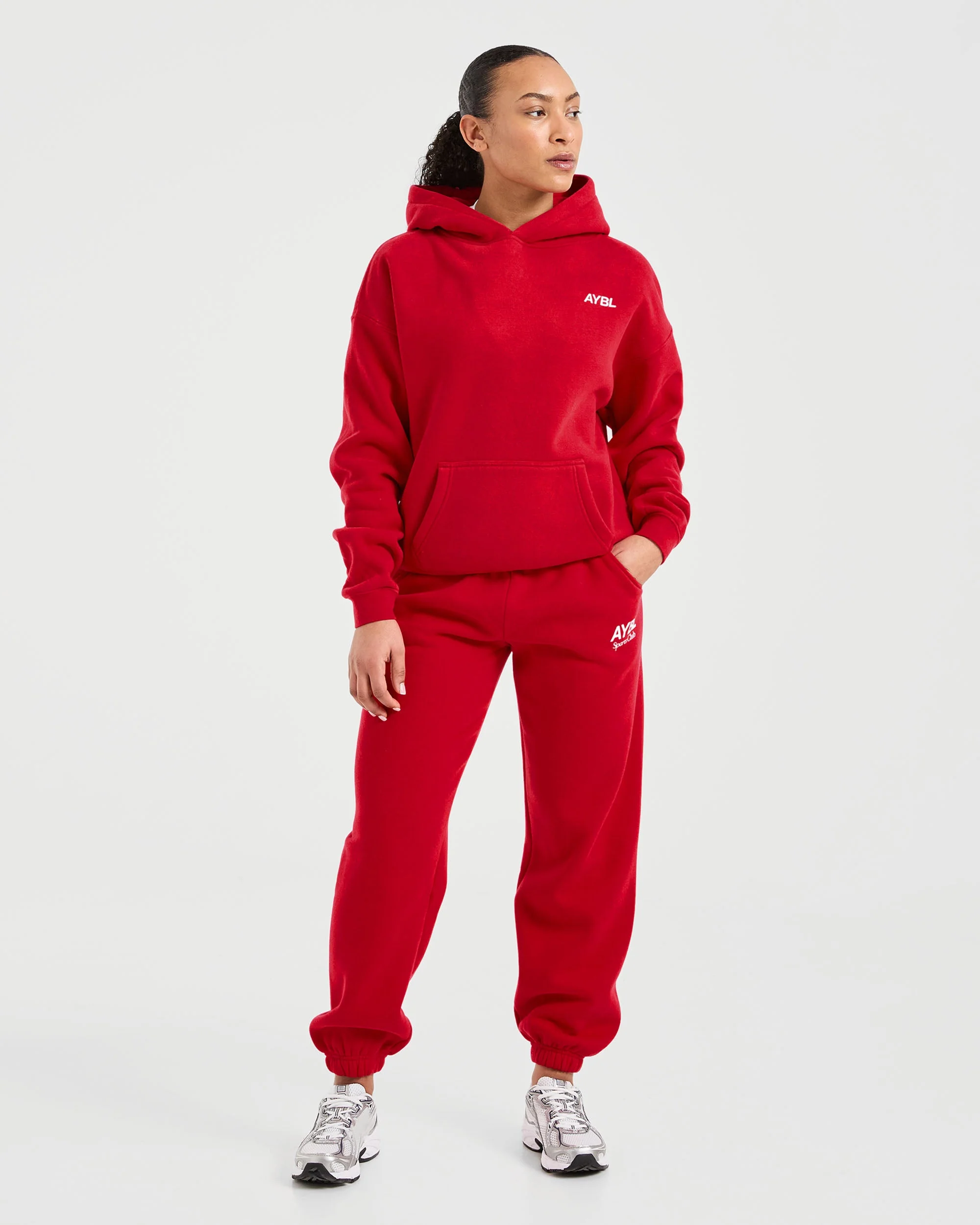AYBL Sports Club Oversized Joggers - True Red - Image 3
