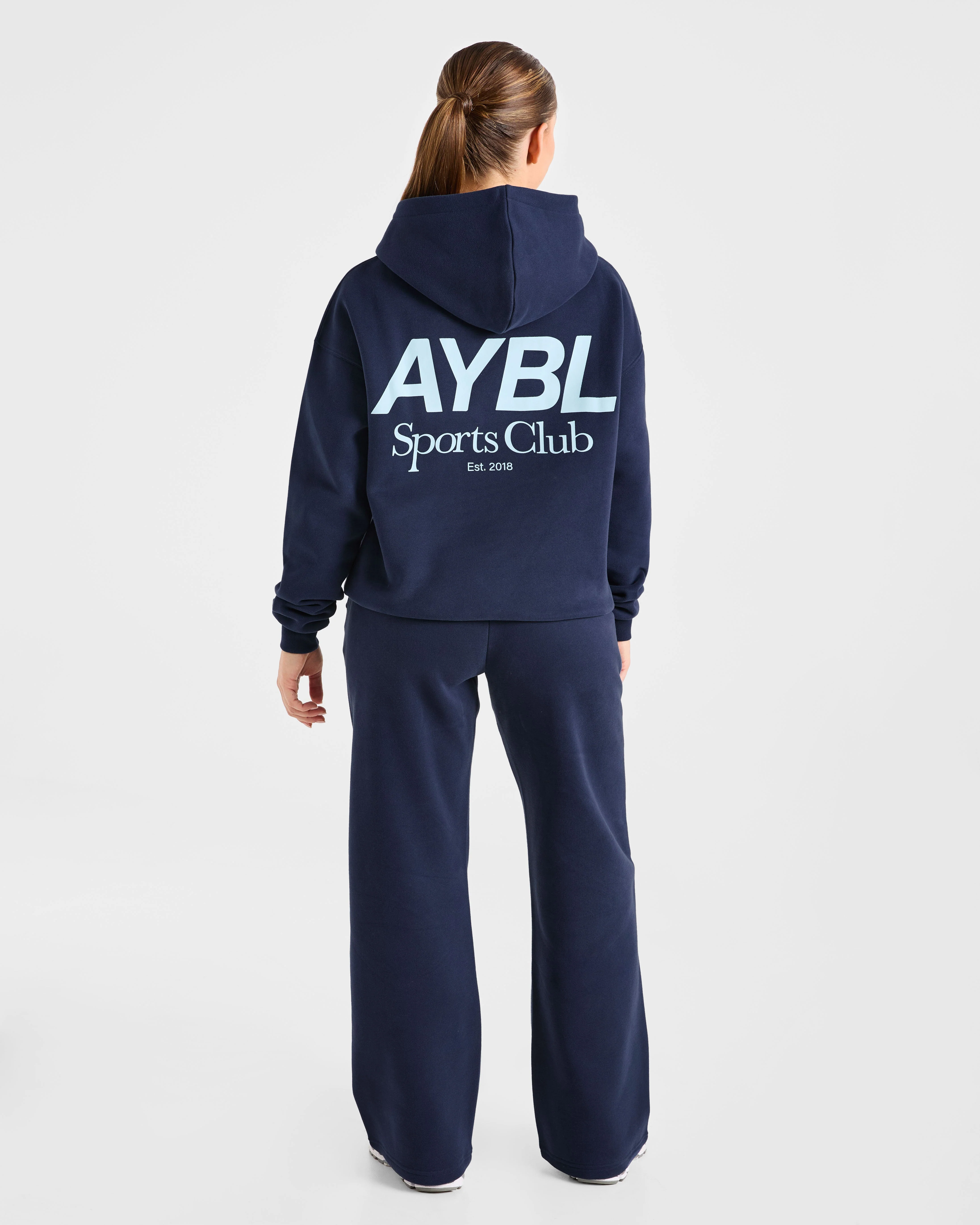 AYBL Sports Club Oversized Straight Leg Joggers - Navy/Blue - Image 4