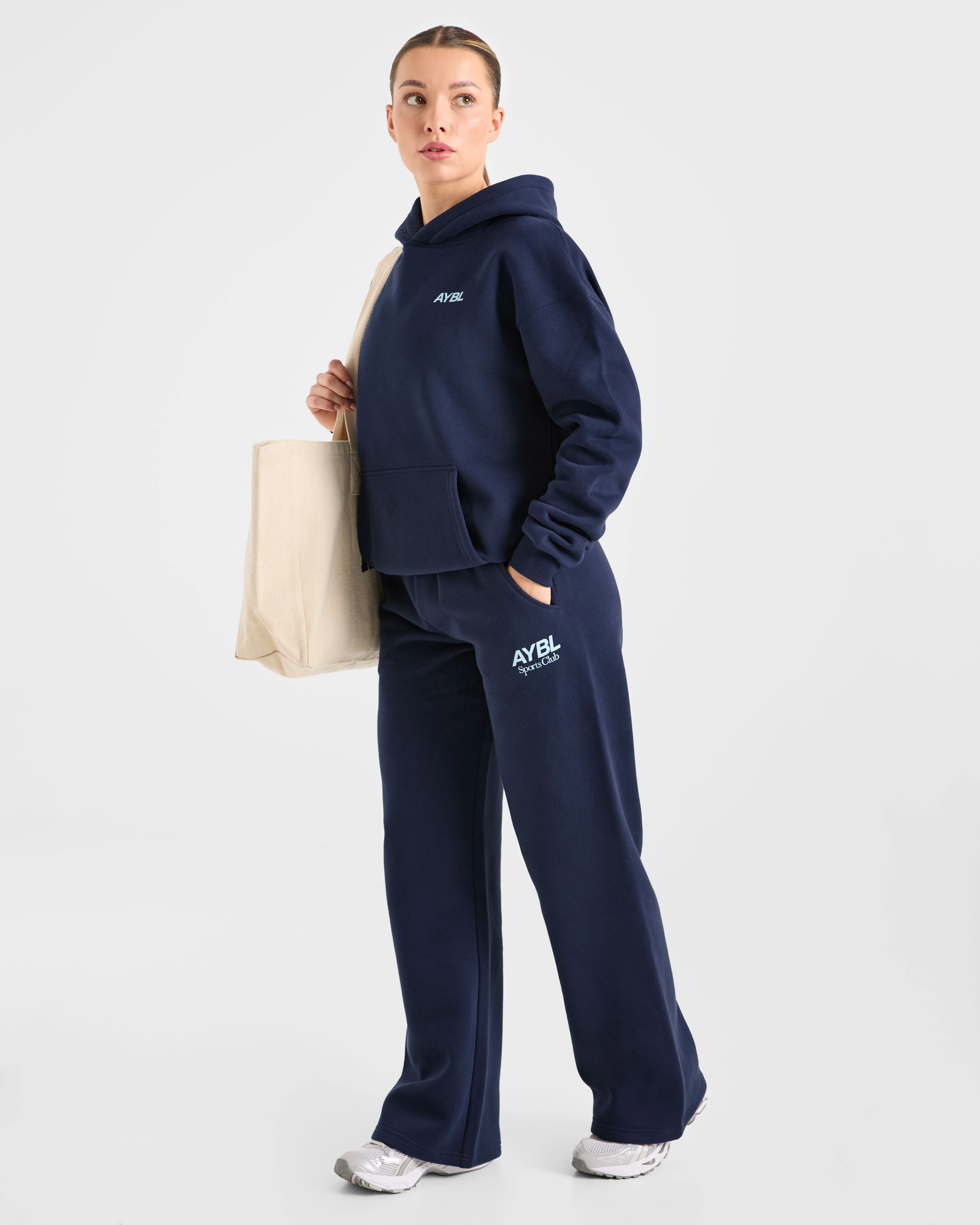 AYBL Sports Club Oversized Straight Leg Joggers - Navy/Blue - Image 8