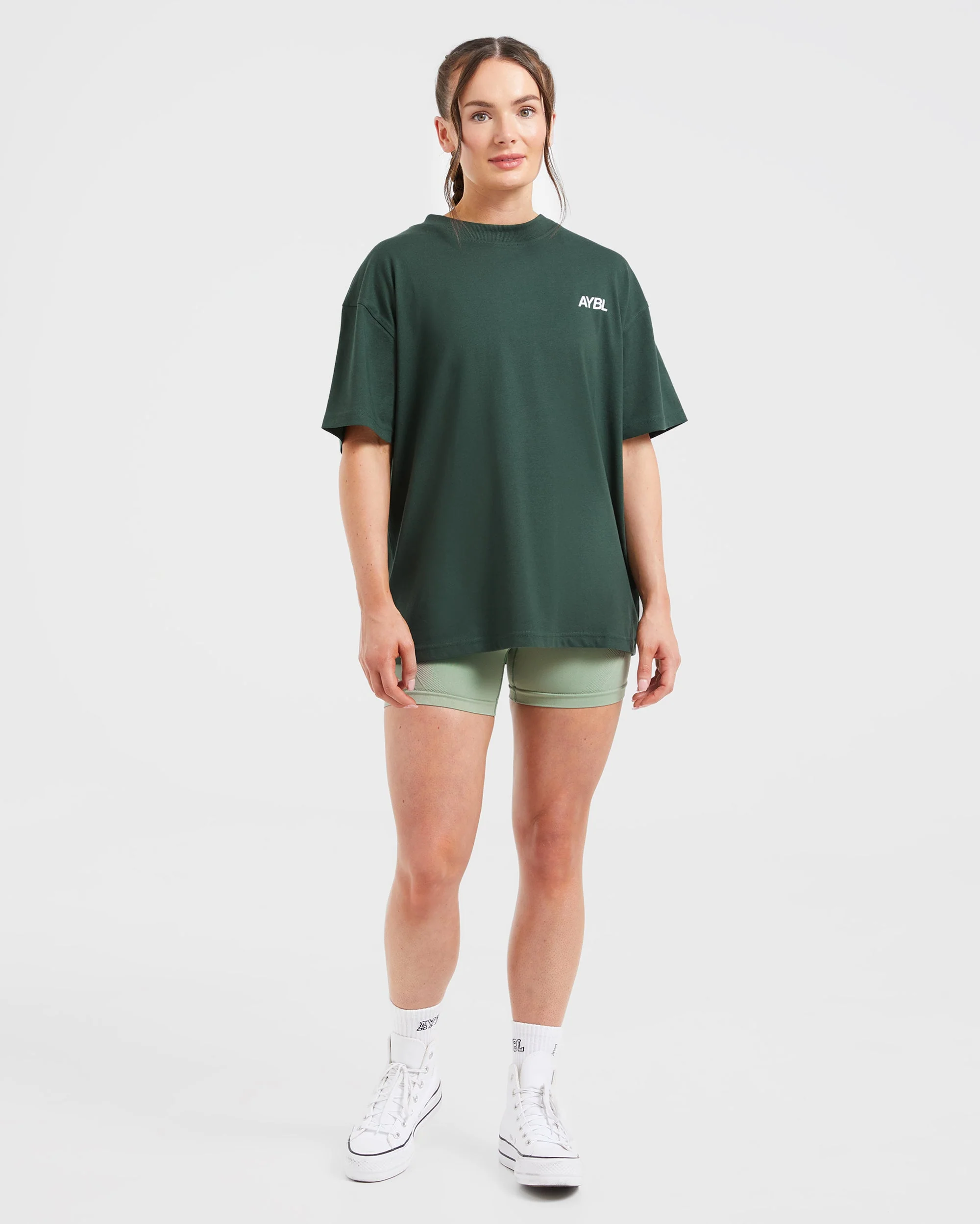 AYBL Sports Club Oversized T Shirt - Forest Green - Image 3