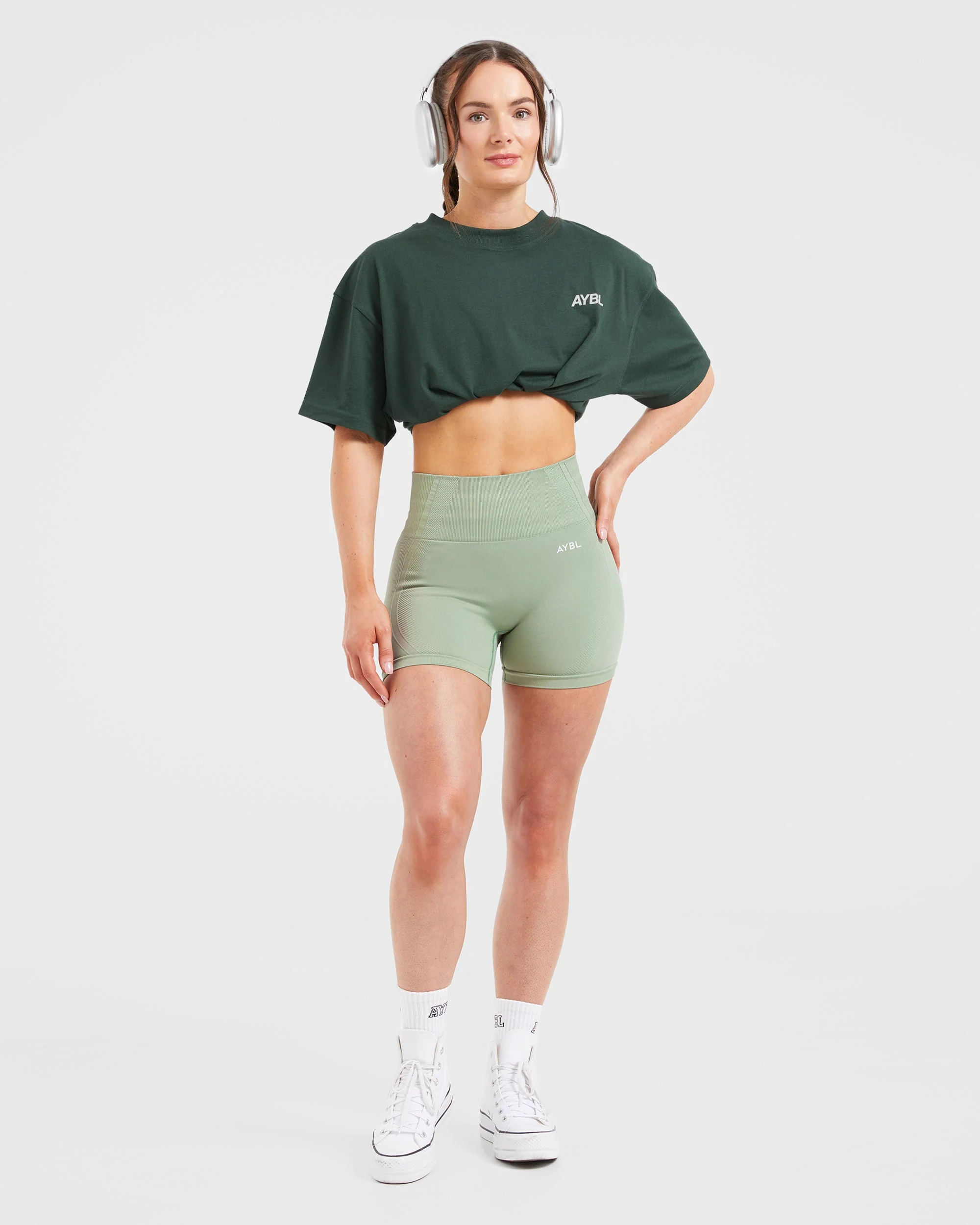 AYBL Sports Club Oversized T Shirt - Forest Green - Image 7