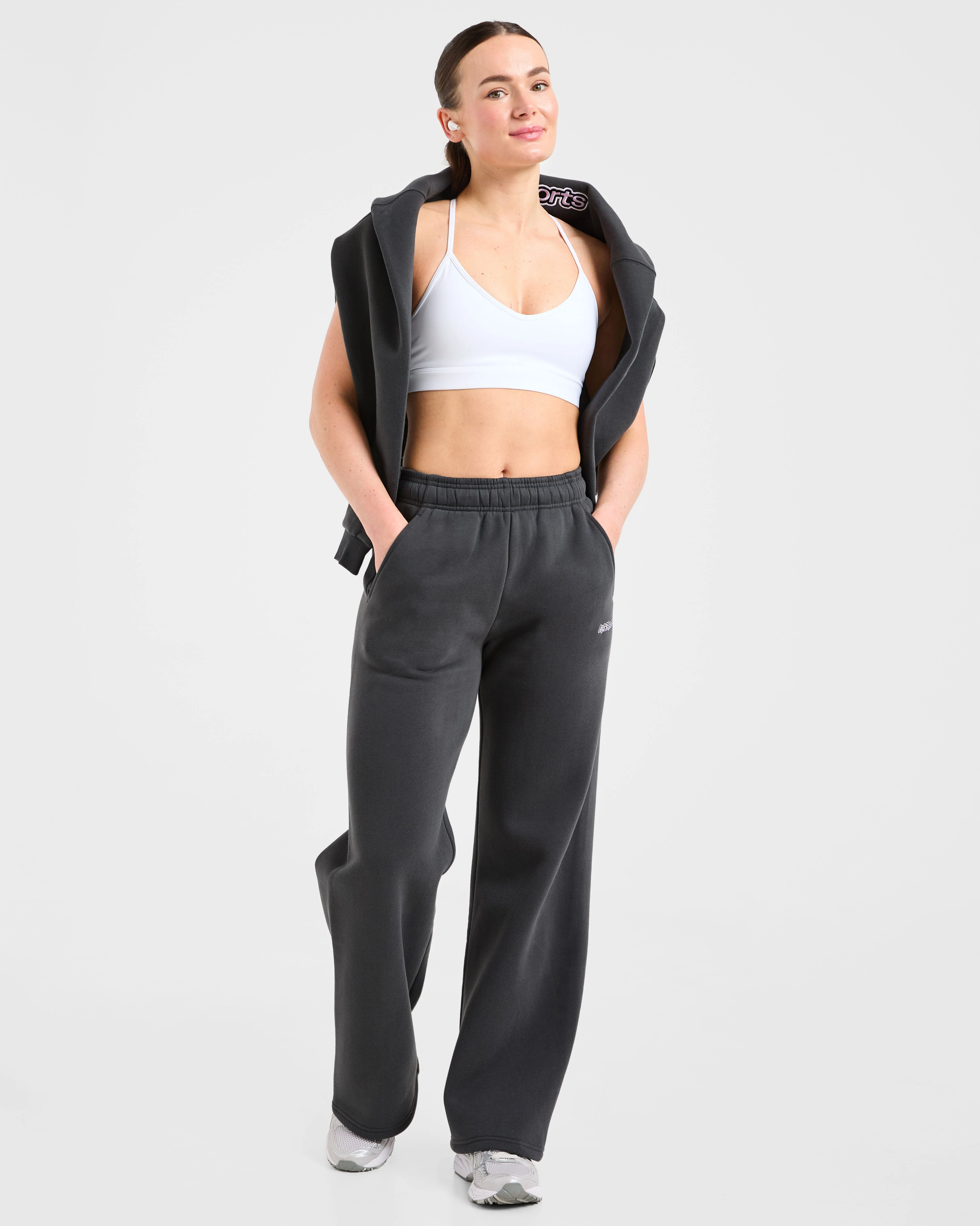 AYBL Sports Outline Oversized Straight Leg Joggers - Charcoal - Image 7