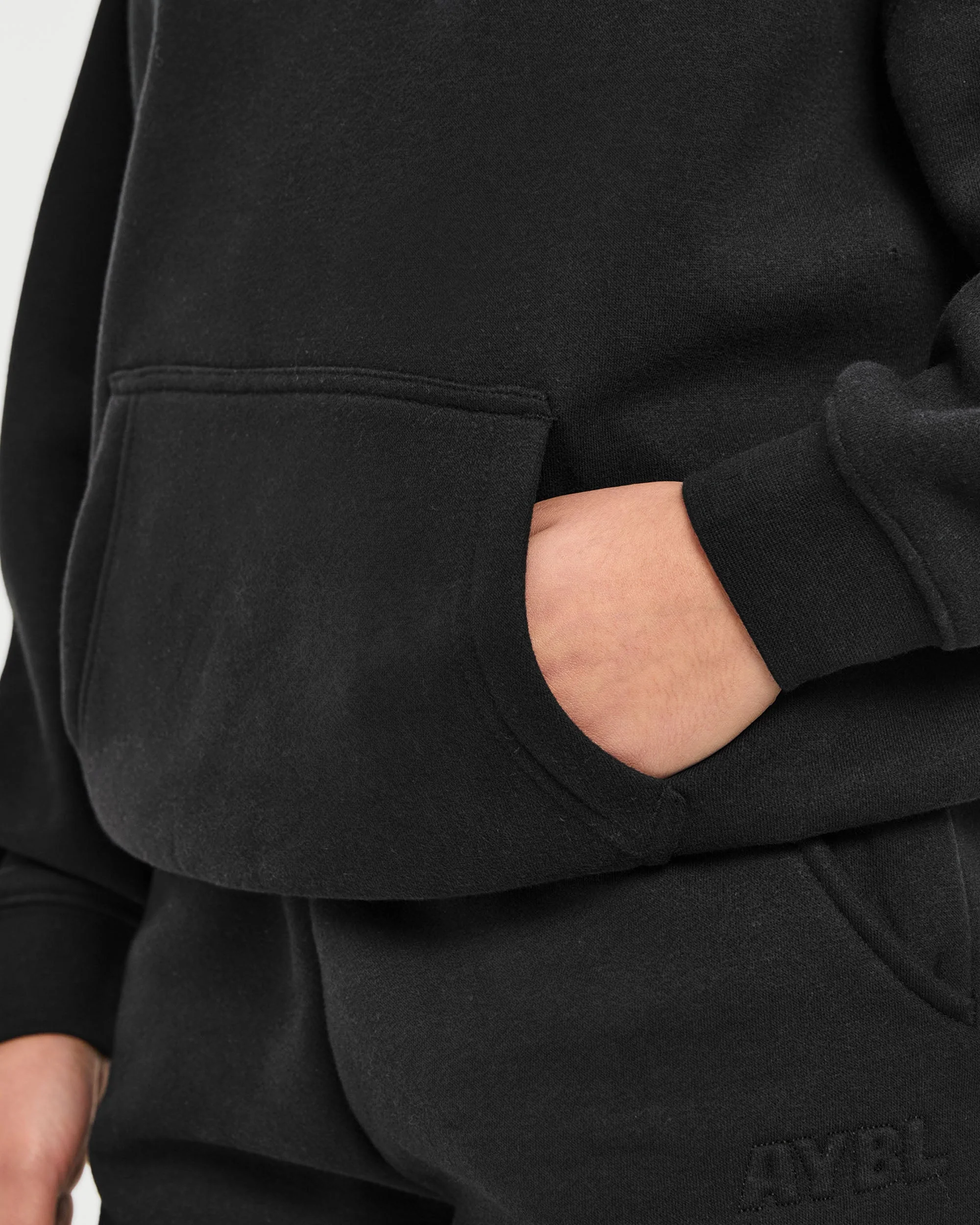Classic Plush Oversized Hoodie - Black - Image 6