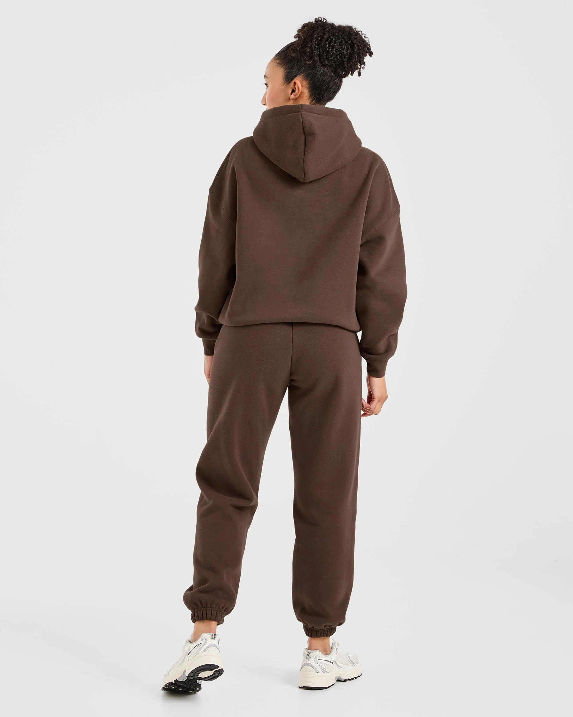 Classic Plush Oversized Hoodie - Brown - Image 4