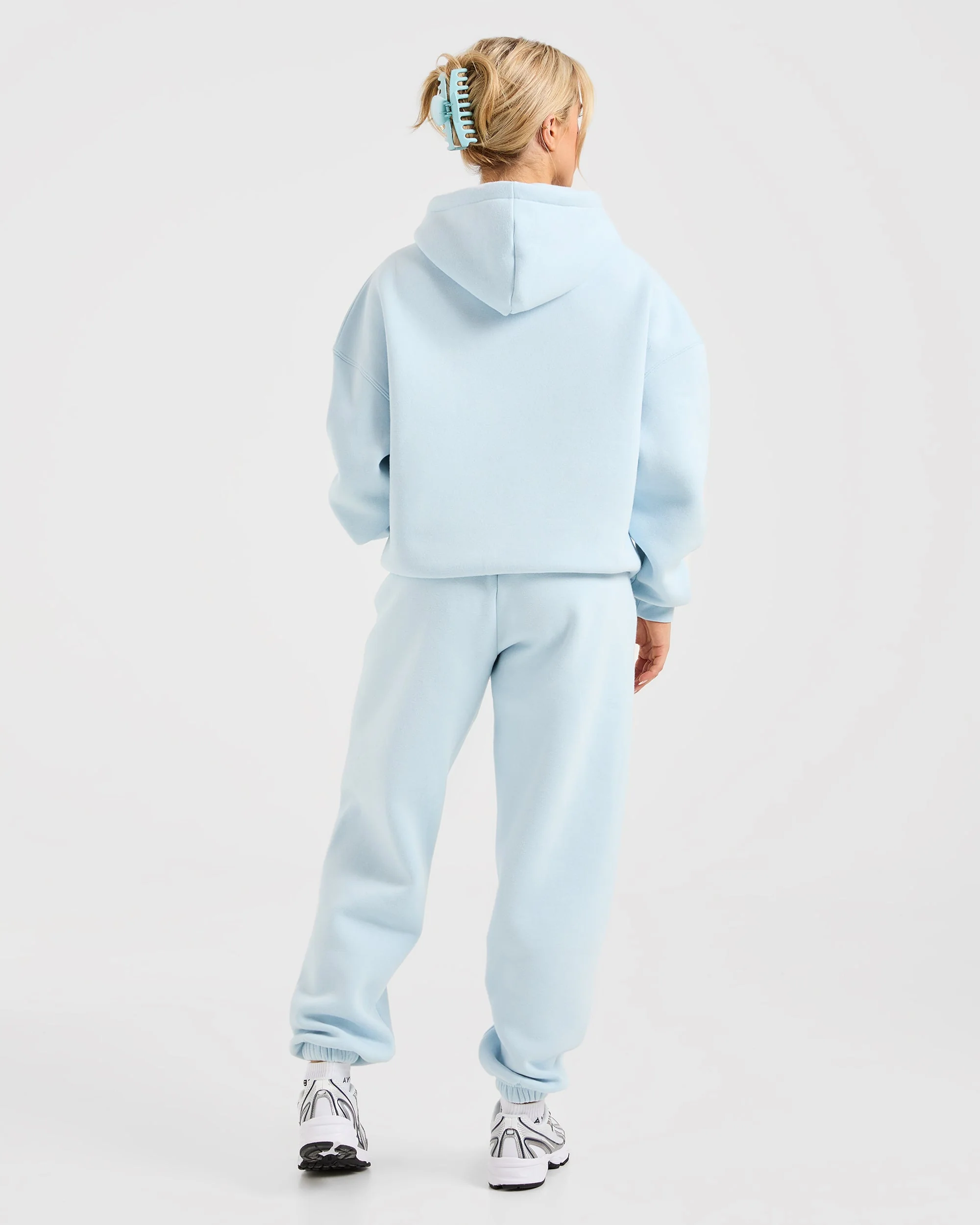 Classic Plush Oversized Joggers - Pastel Blue - Image 4