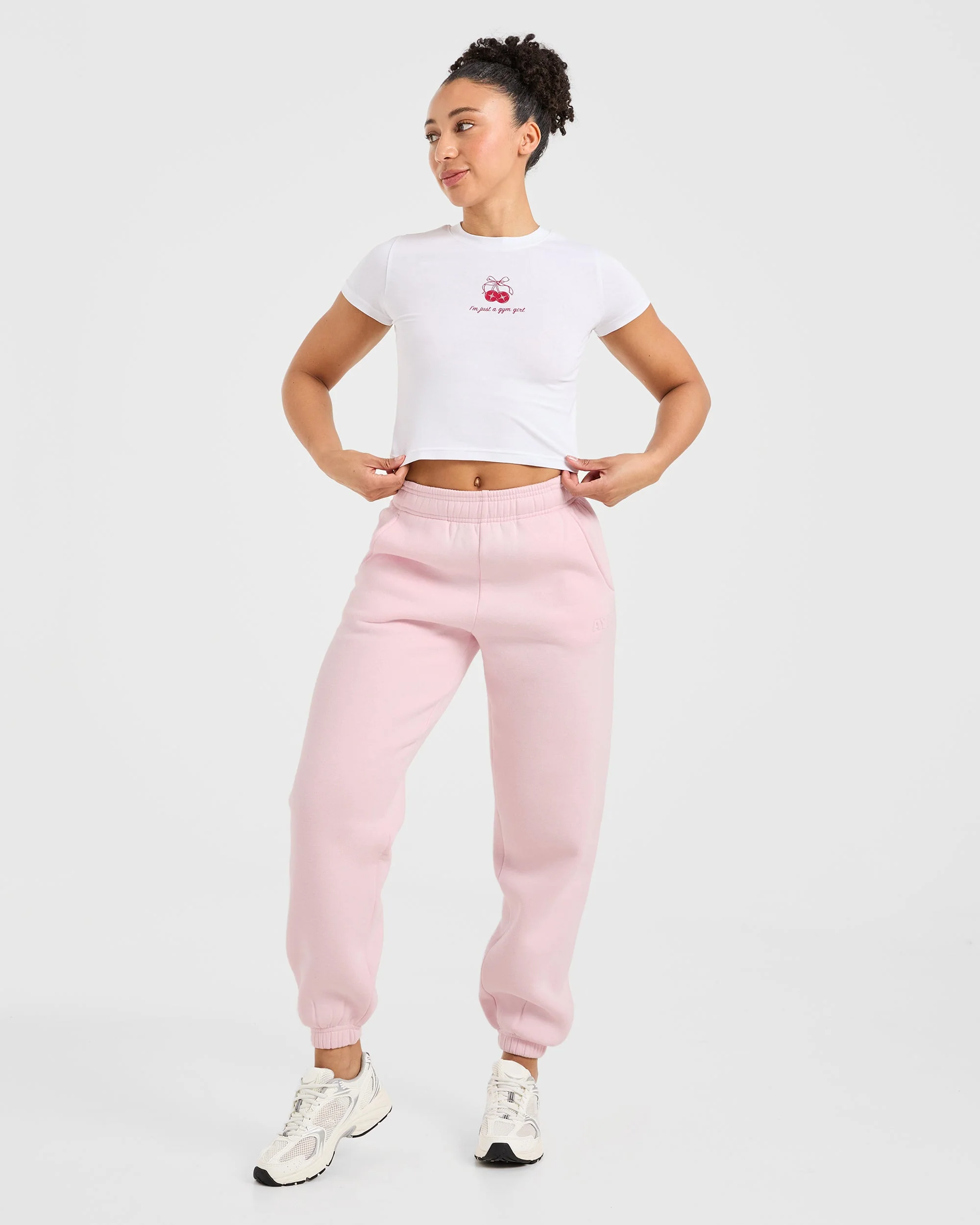 Classic Plush Oversized Joggers - Pastel Pink - Image 8
