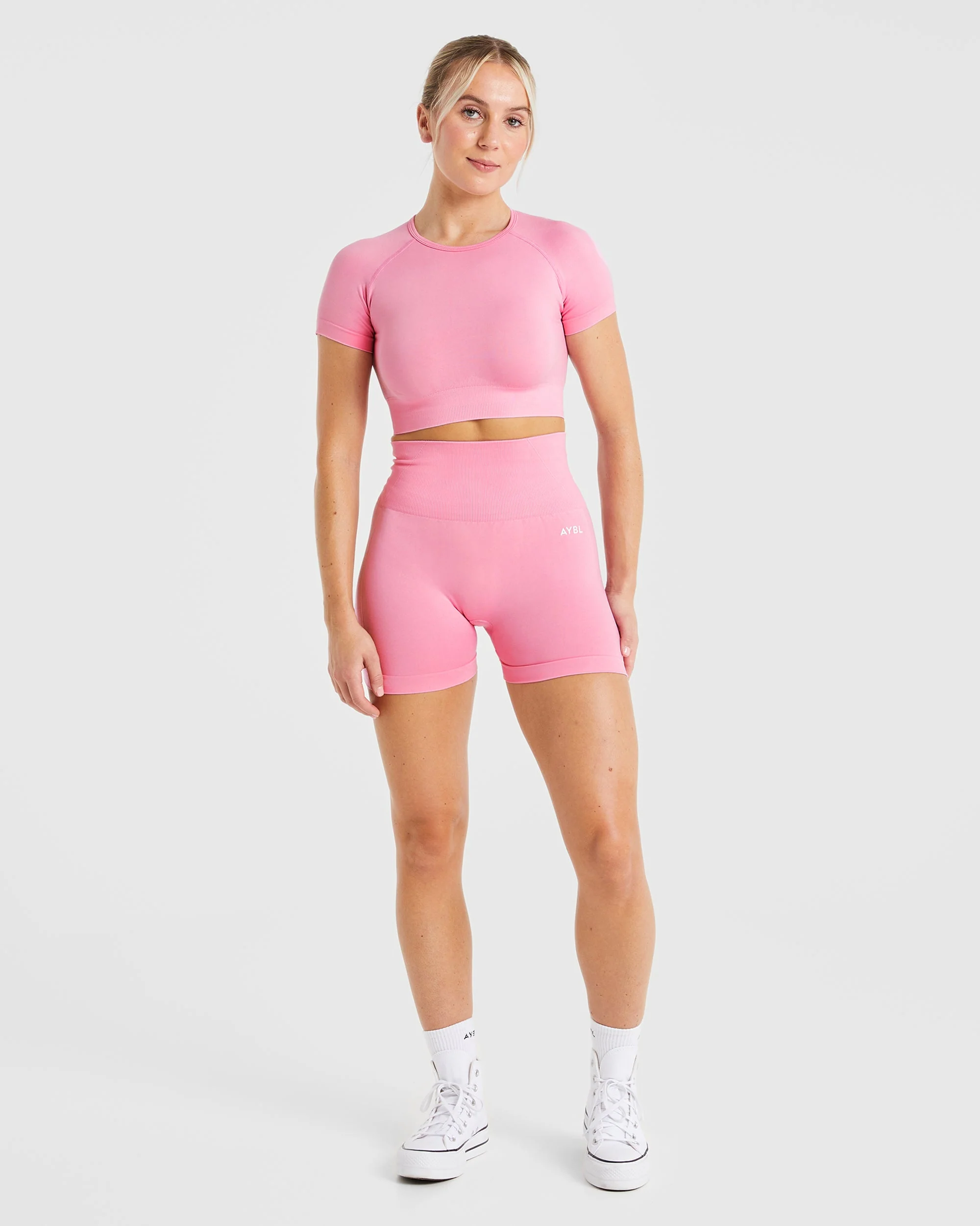 Empower Seamless Crop Top - Baby Pink - Image 3
