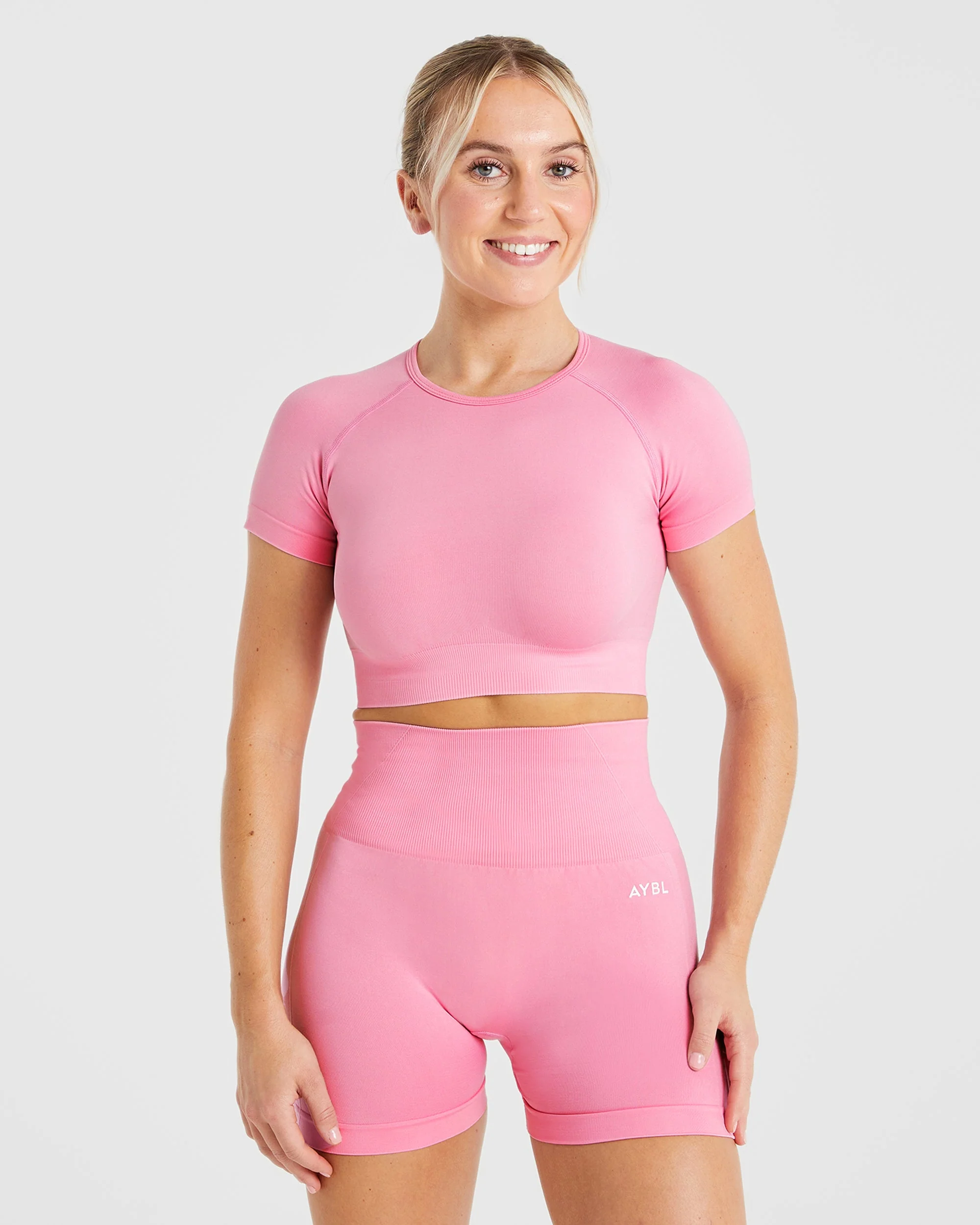 Empower Seamless Crop Top - Baby Pink - Image 9