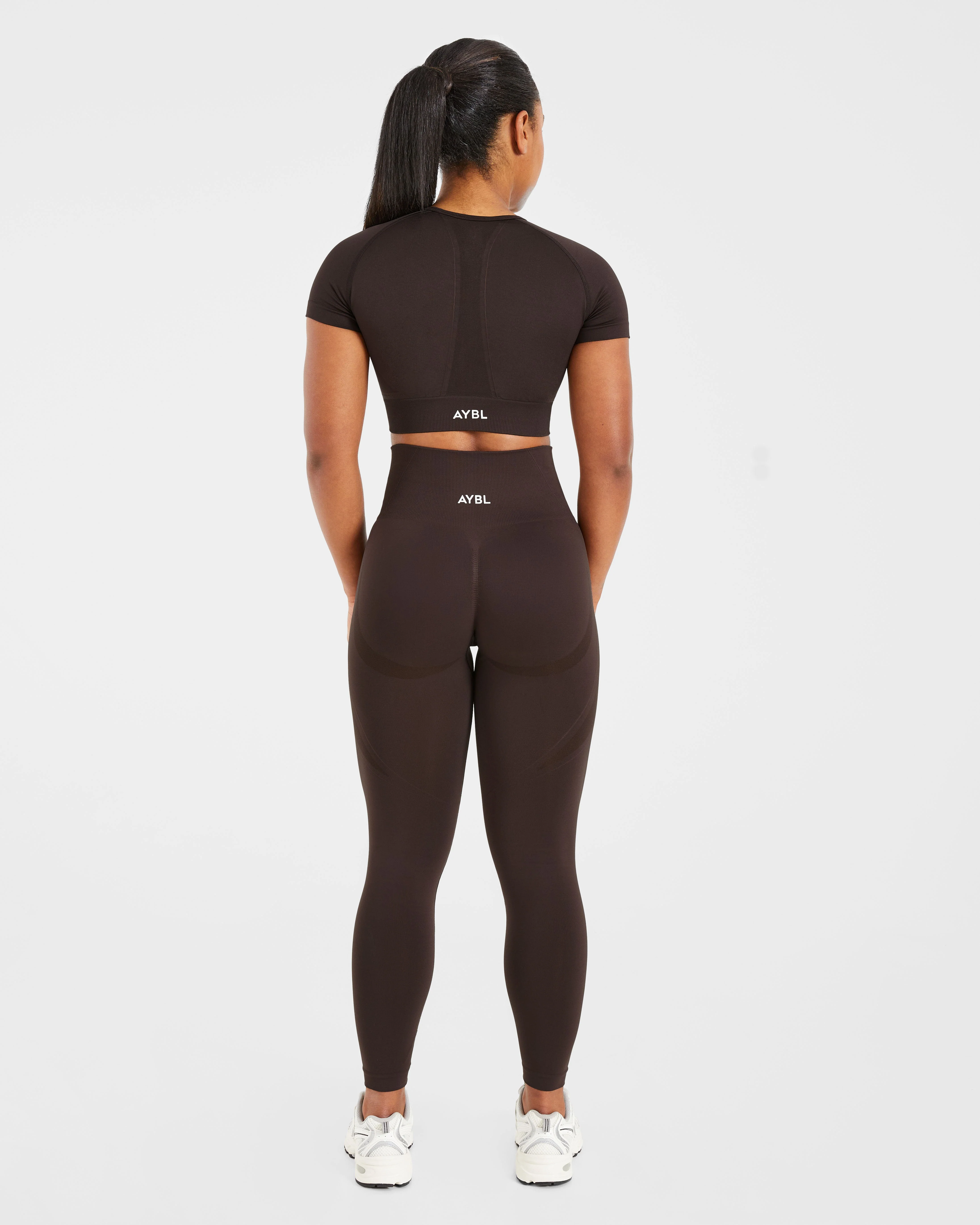 Empower Seamless Crop Top - Cocoa Brown - Image 4
