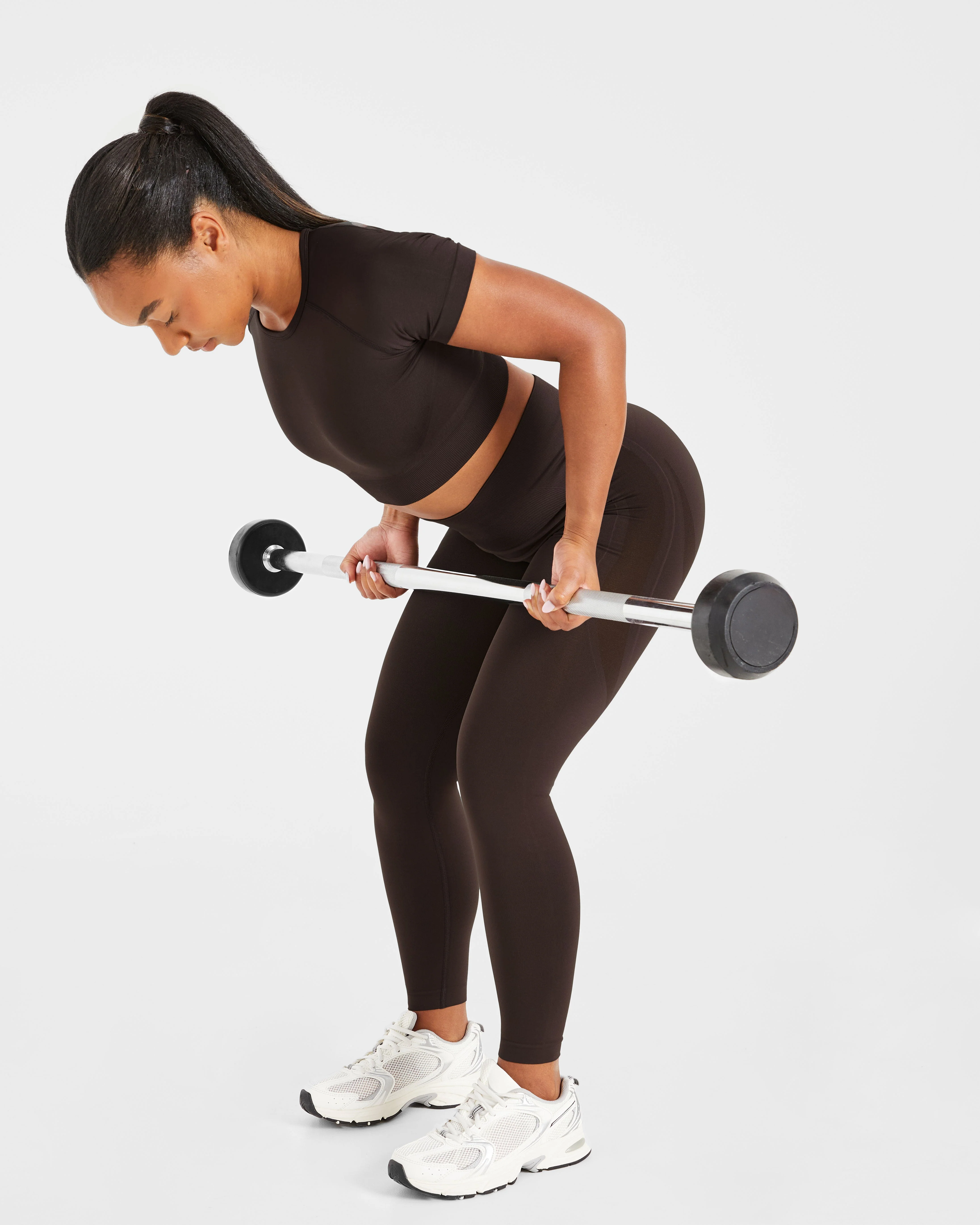 Empower Seamless Crop Top - Cocoa Brown - Image 7