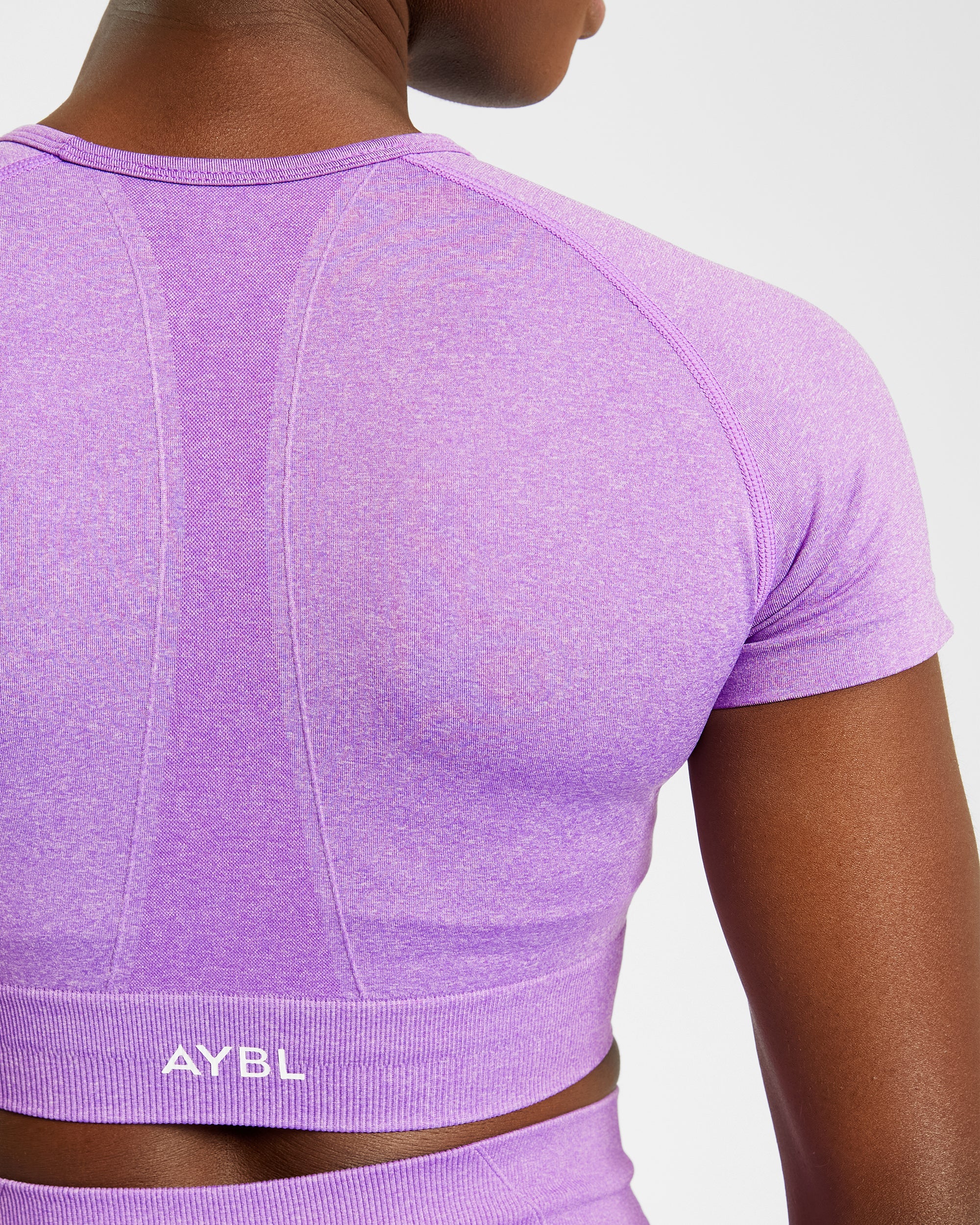 Empower Seamless Crop Top - Purple Marl - Image 6
