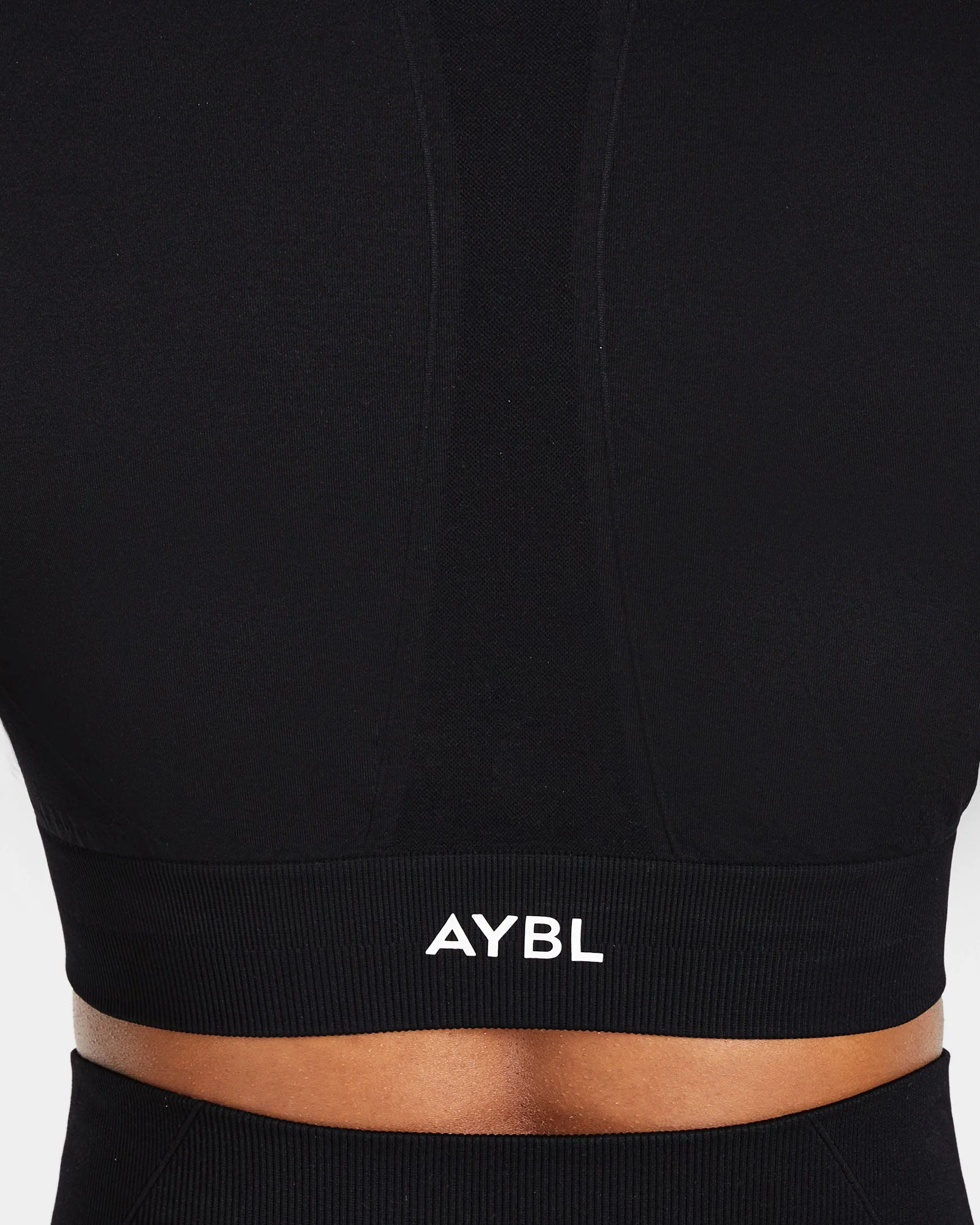 Empower Seamless Long Sleeve Crop Top - Black - Image 5