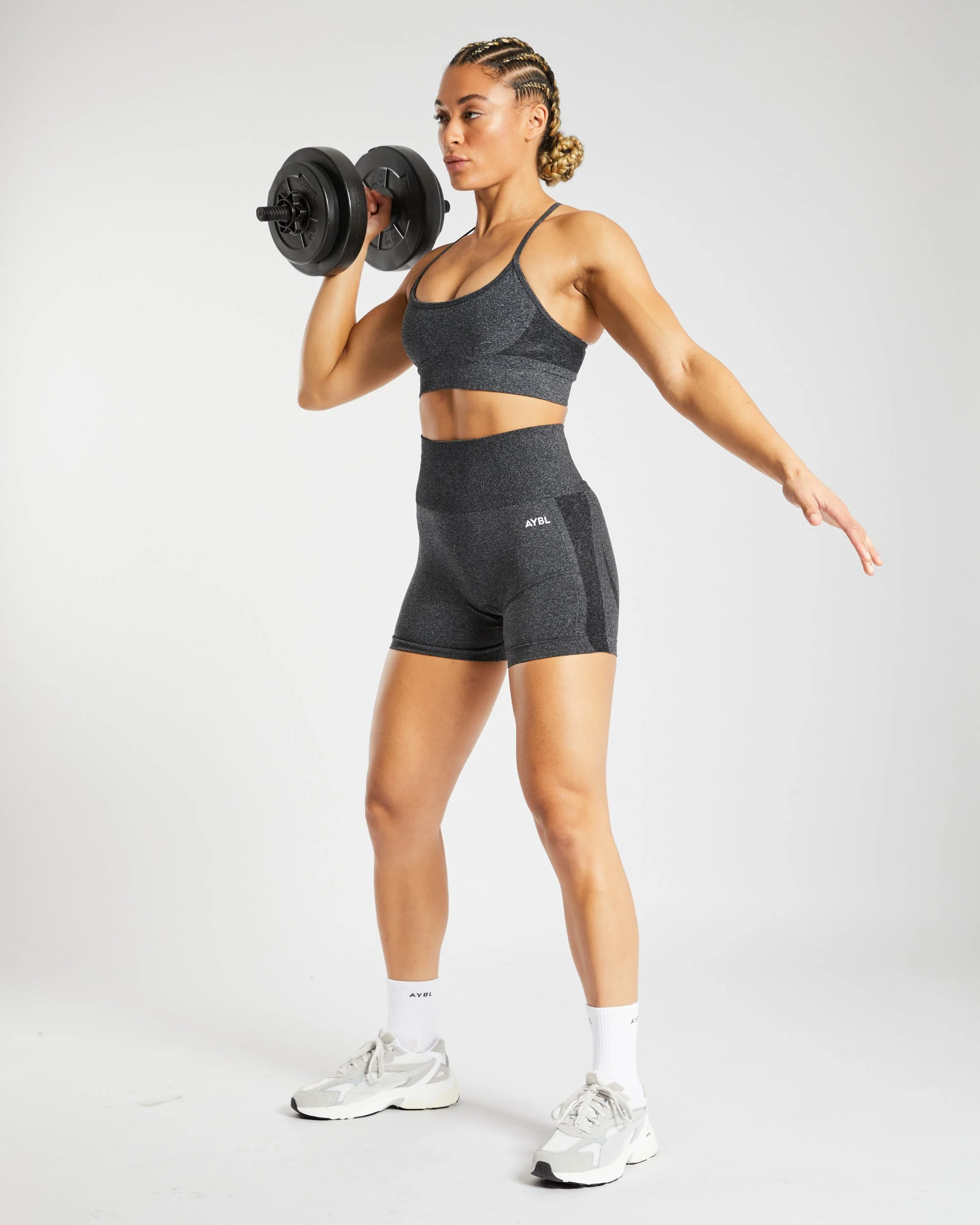 Empower Seamless Shorts - Black Marl - Image 7