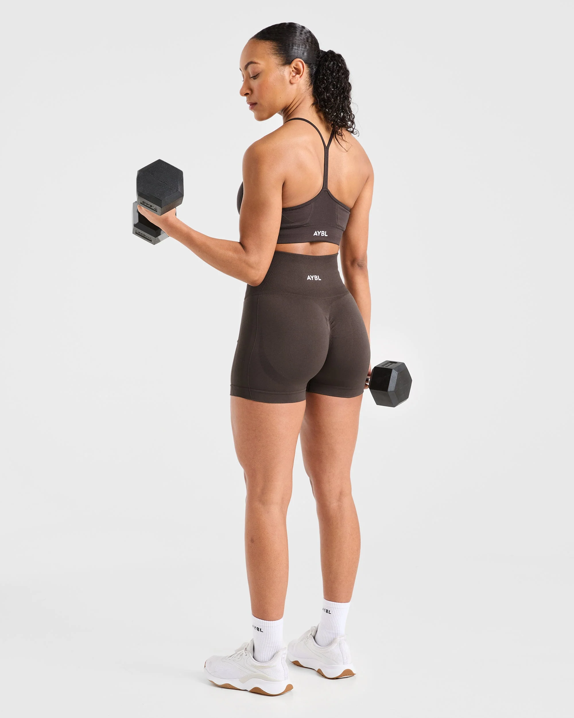 Empower Seamless Shorts - Cocoa Brown - Image 7