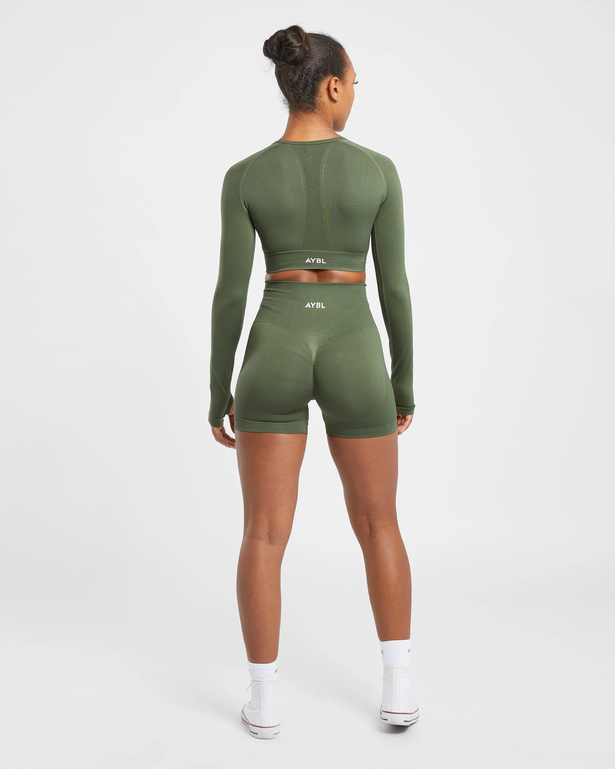 Empower Seamless Shorts - Khaki Green - Image 4