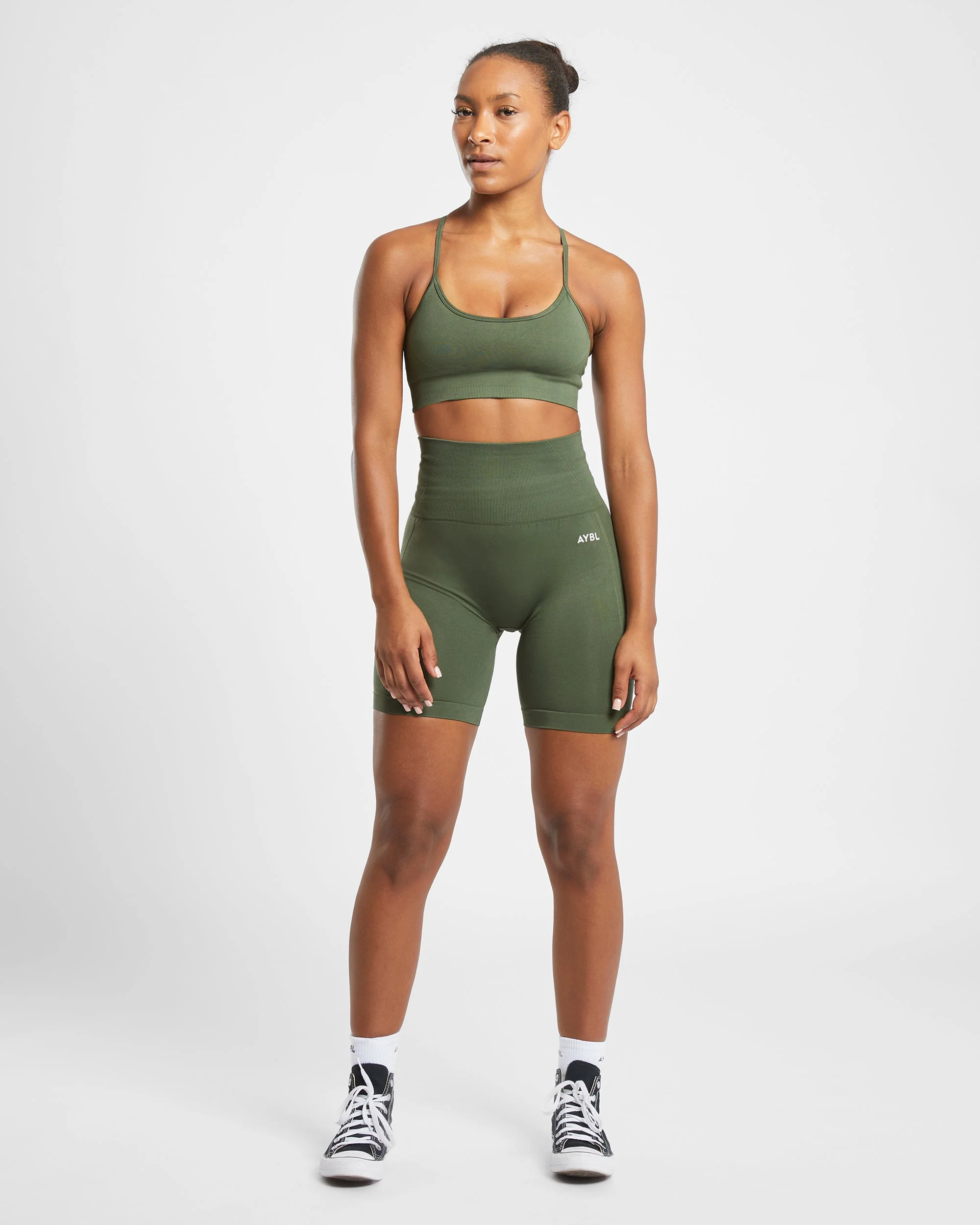Empower Seamless Sports Bra - Khaki Green - Image 3