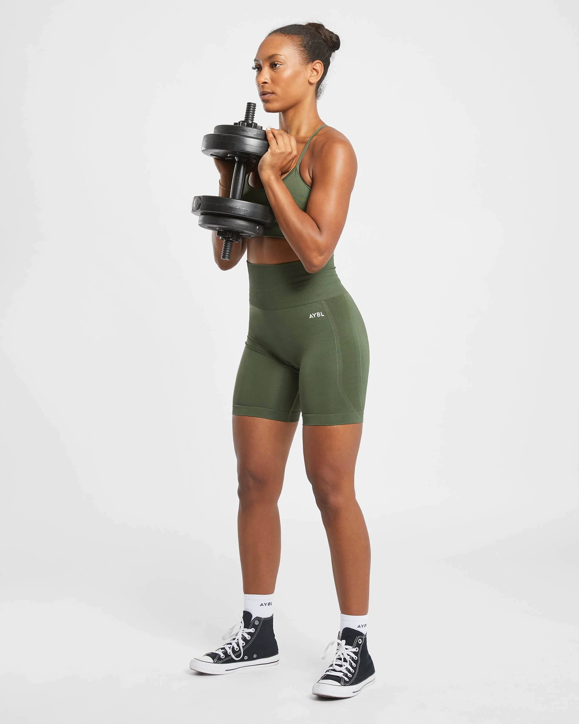 Empower Seamless Sports Bra - Khaki Green - Image 7