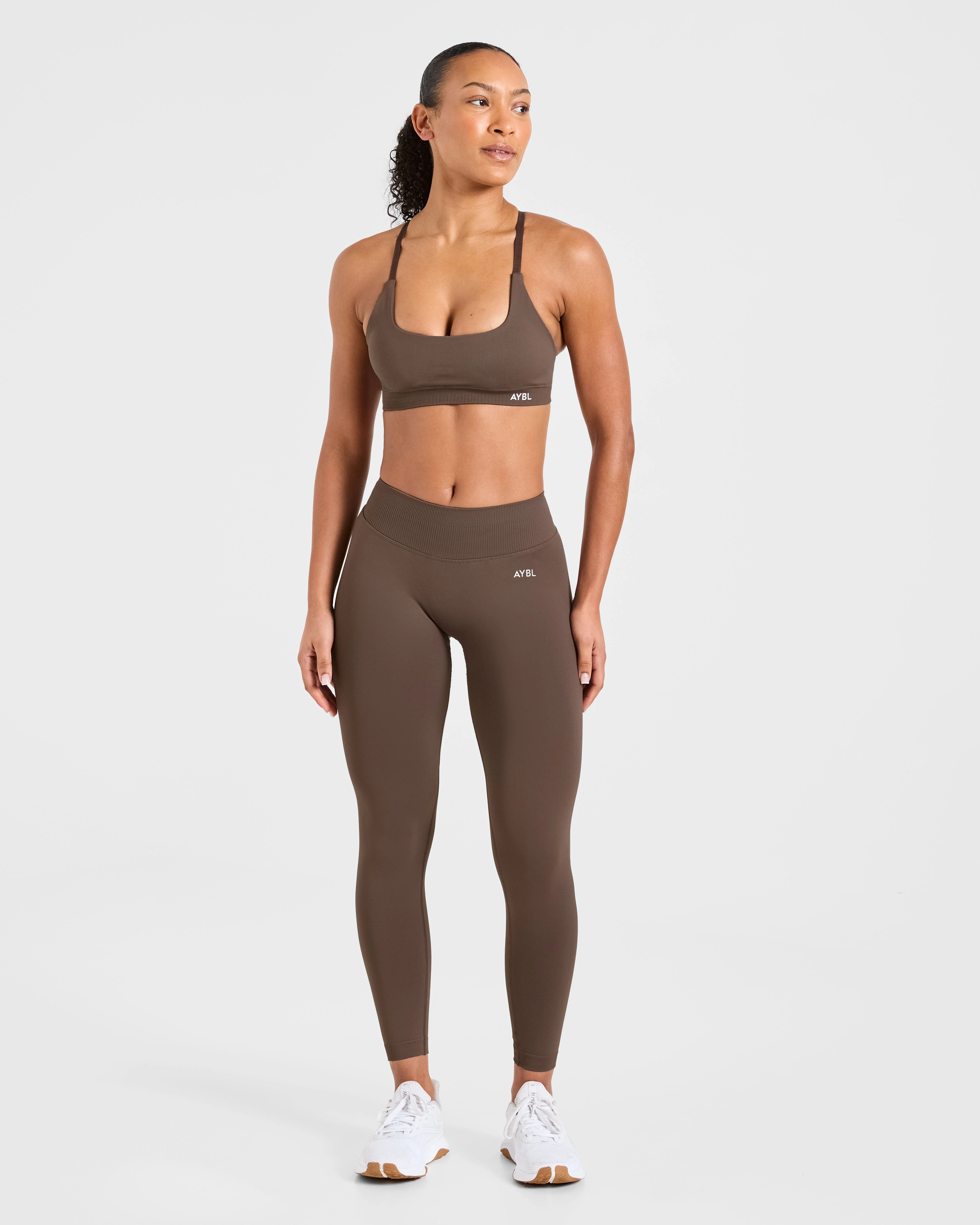Enhance Seamless Leggings - Brown - Image 3