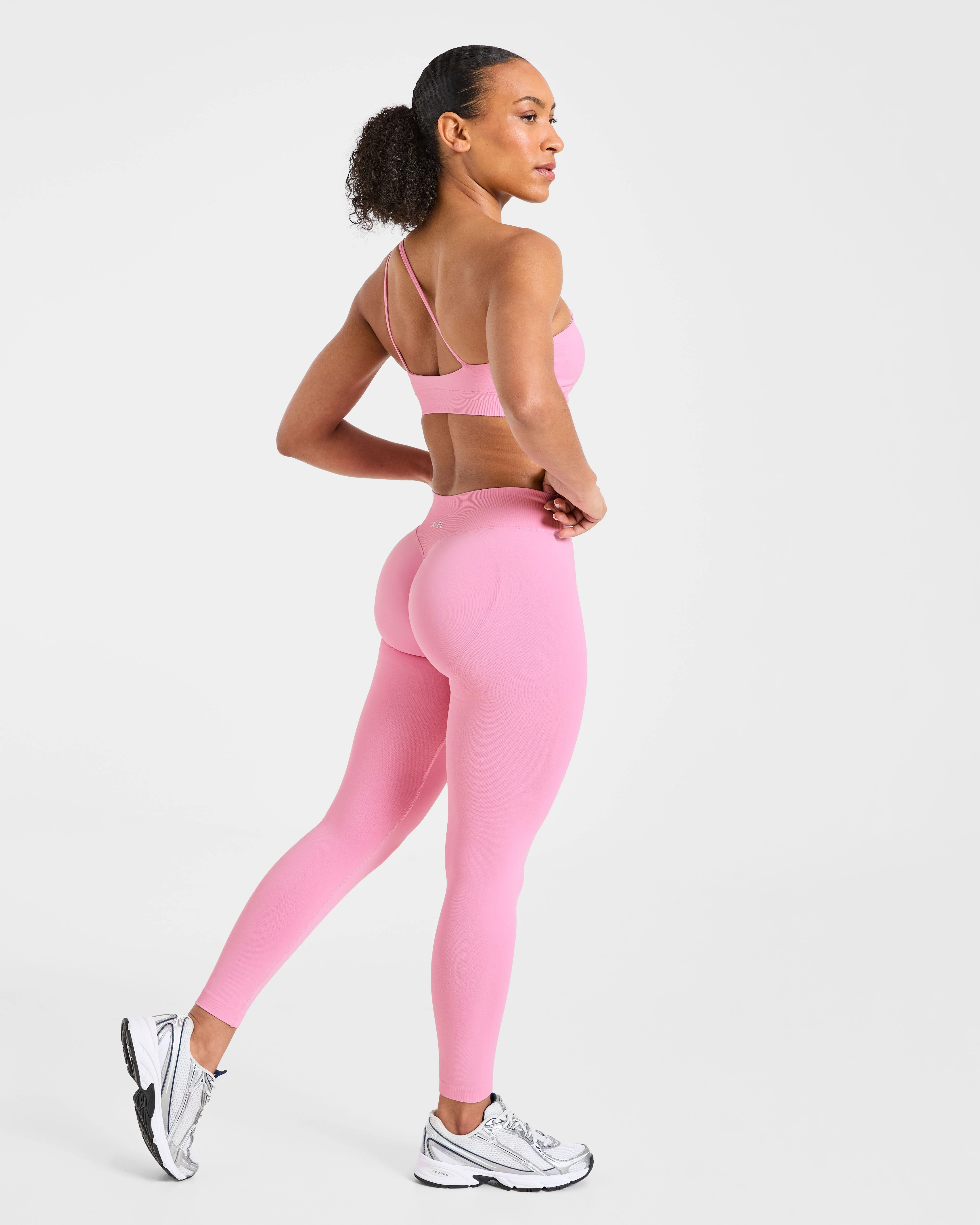 Enhance Seamless One Shoulder Sports Bra - Sugar Pink - Image 4
