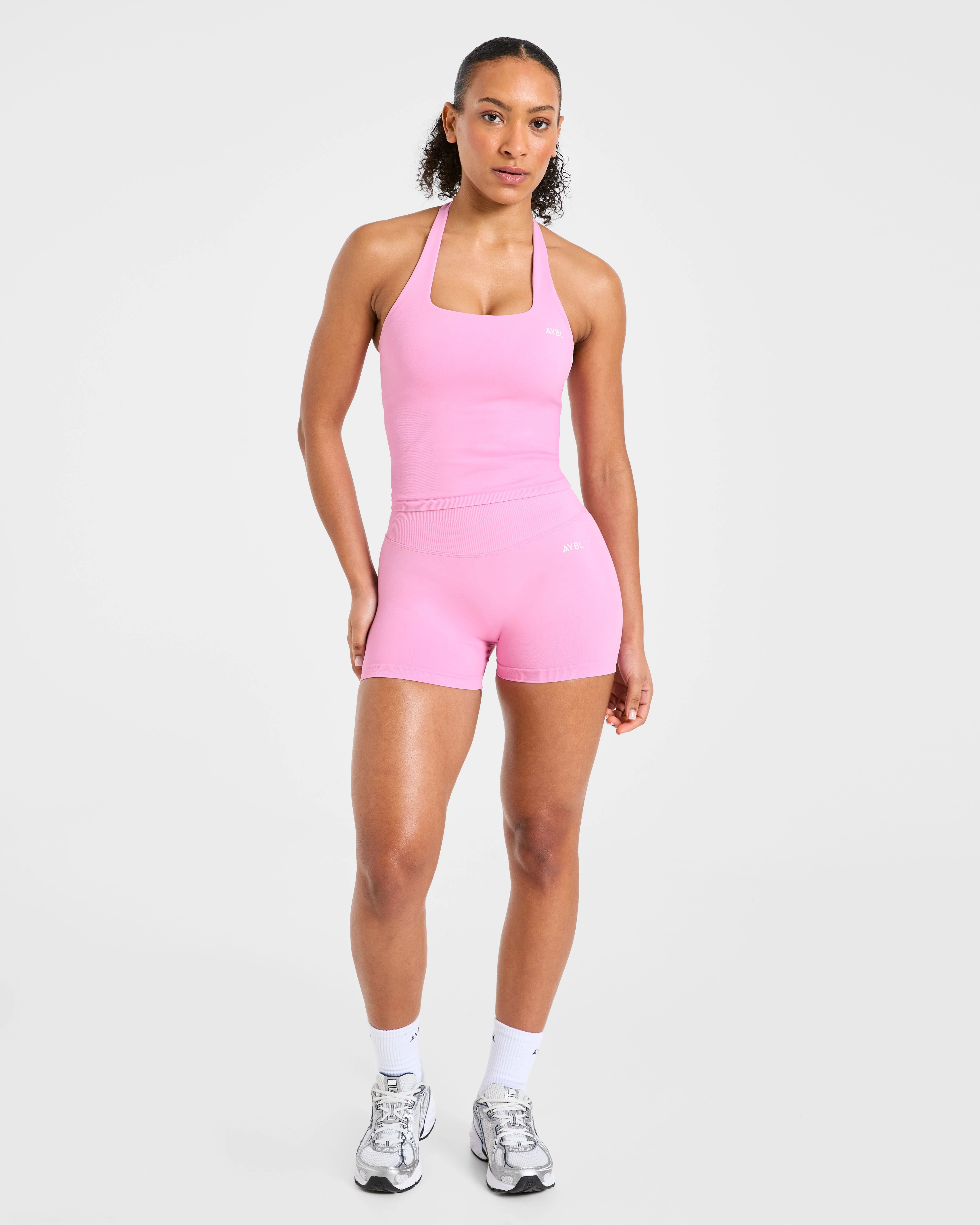 Enhance Seamless Shorts | 3.5" - Sugar Pink - Image 3