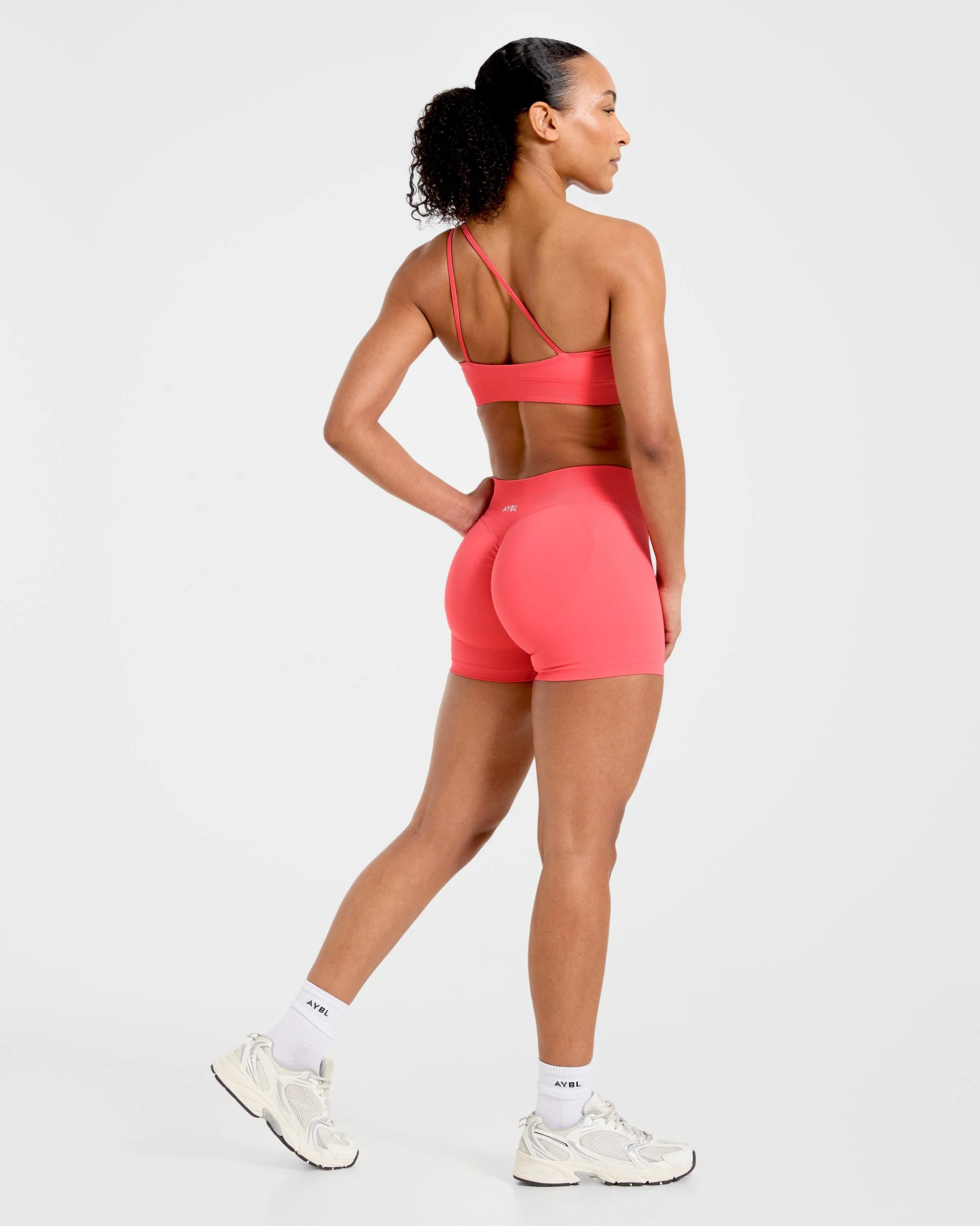 Enhance Seamless Shorts | 3.5" - Summer Coral - Image 3