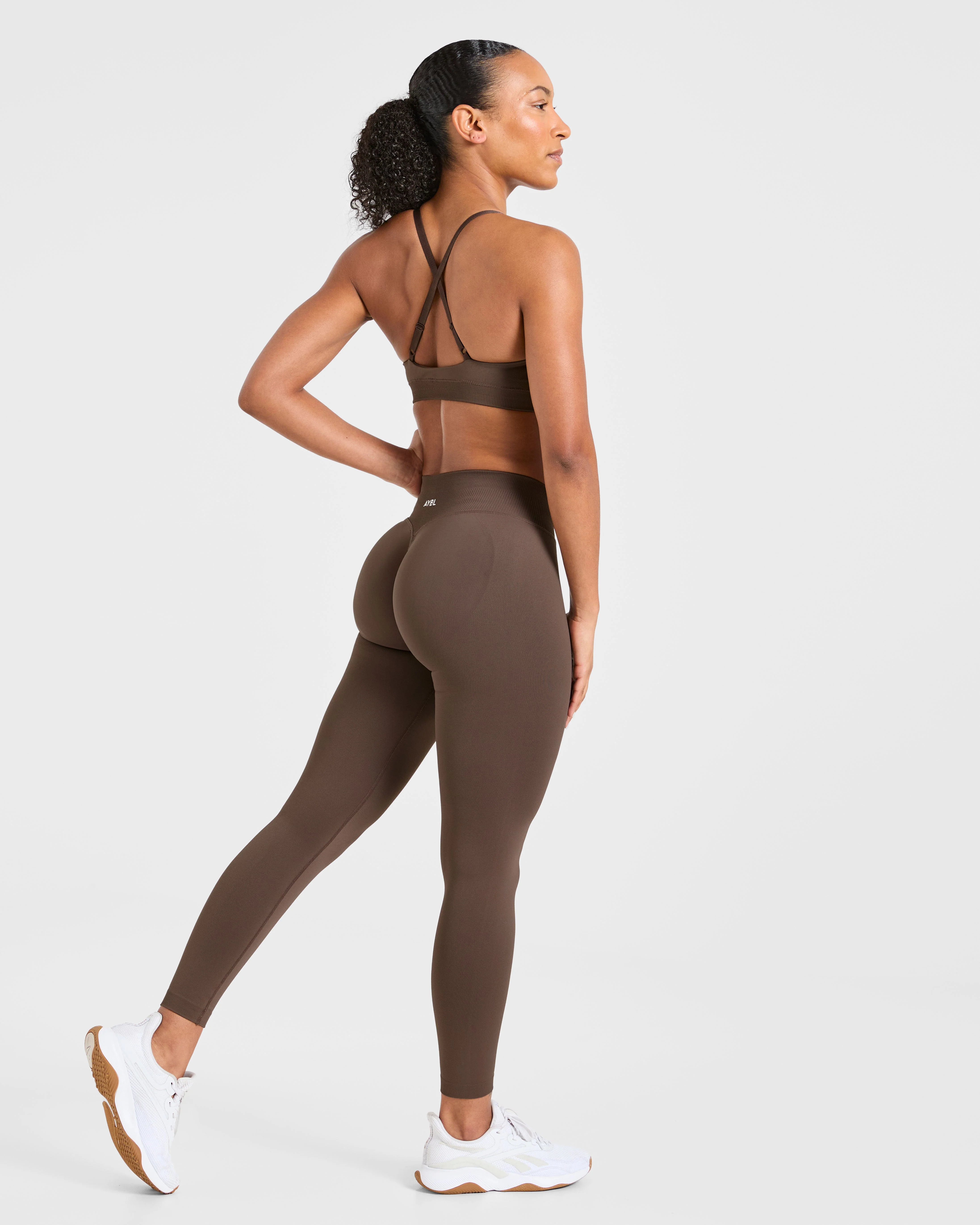 Enhance Seamless Sports Bra - Brown - Image 4