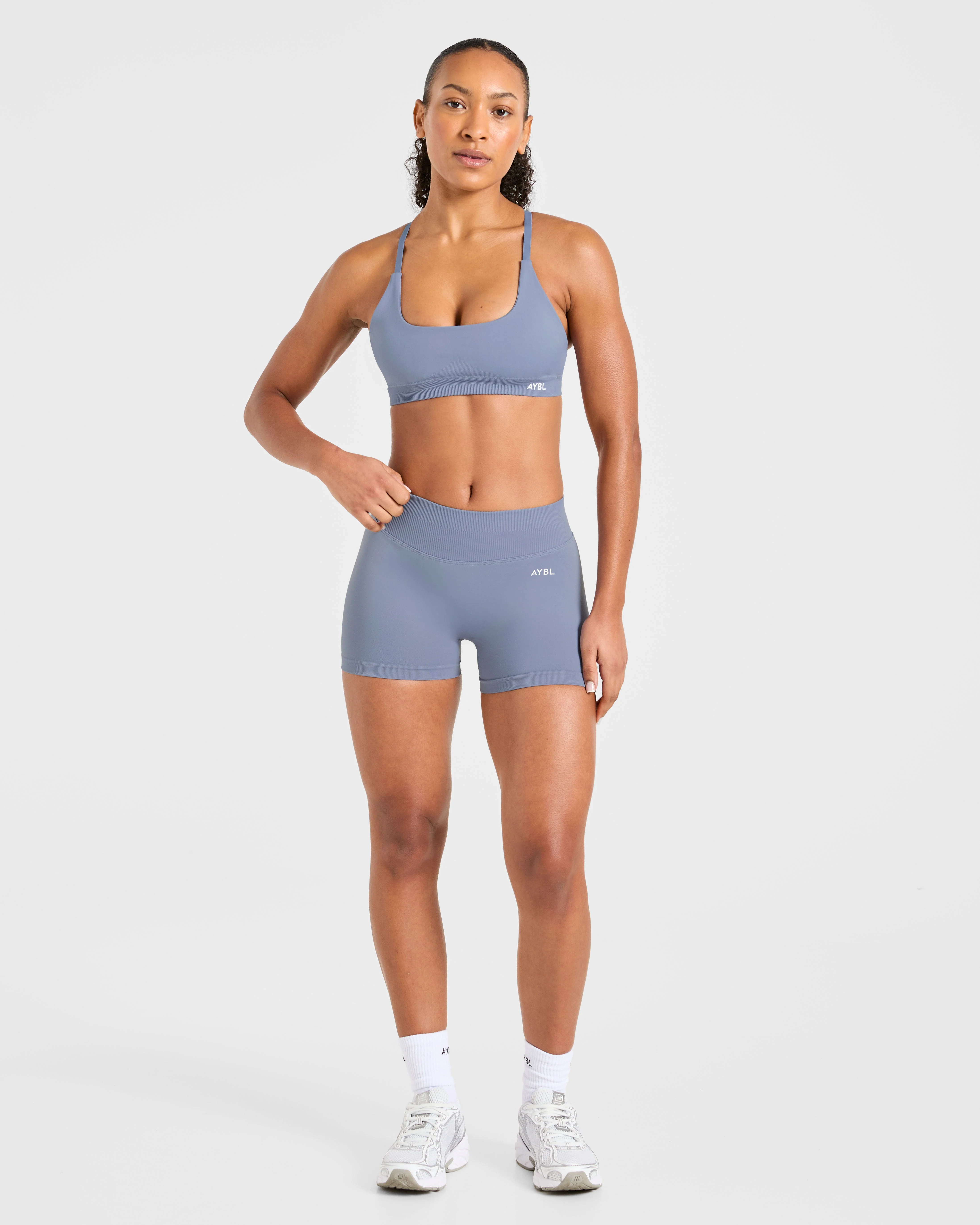Enhance Seamless Sports Bra - Slate Blue - Image 3