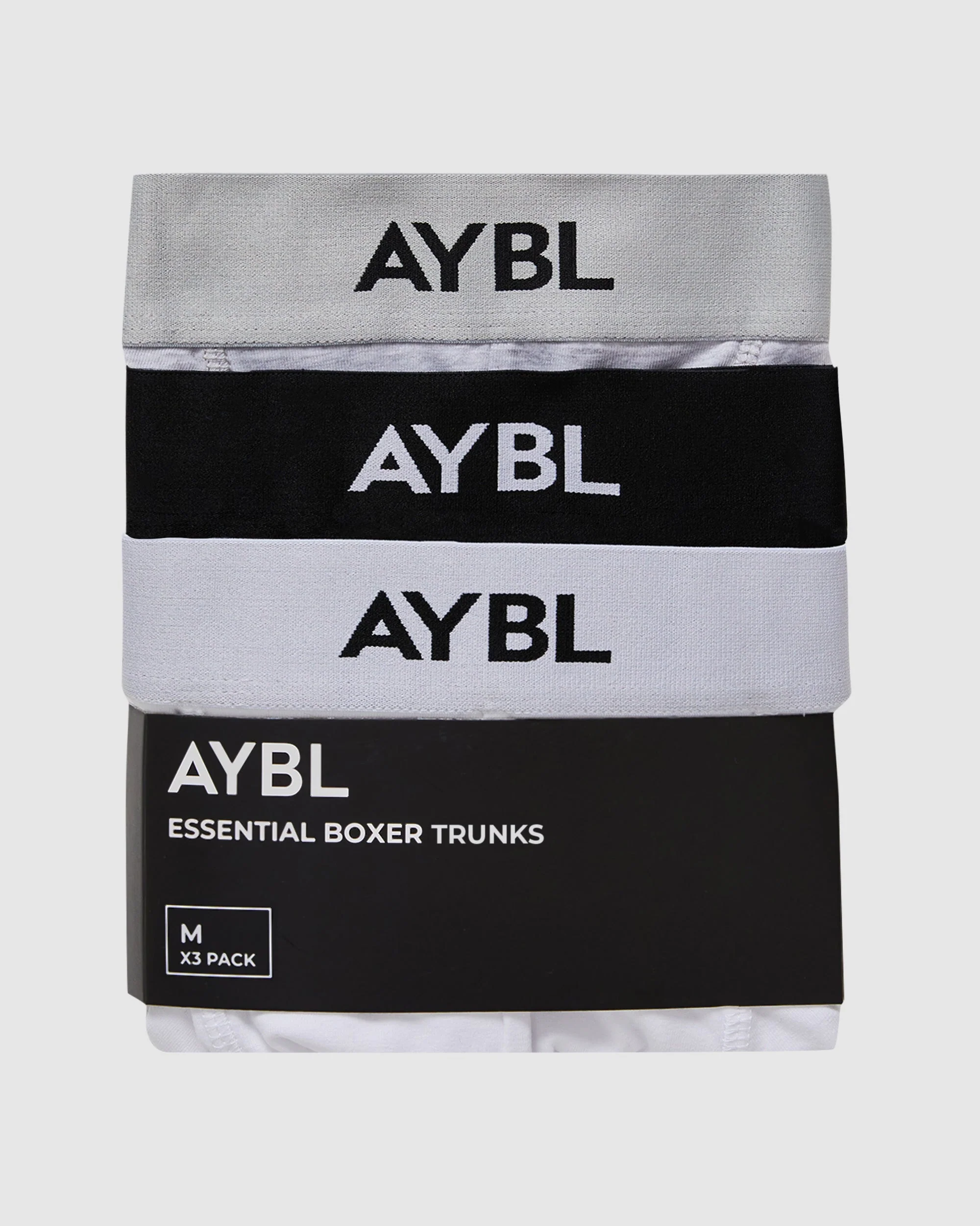 Essential Boxer Trunk (3 pack) - Black/White/Grey - Image 6