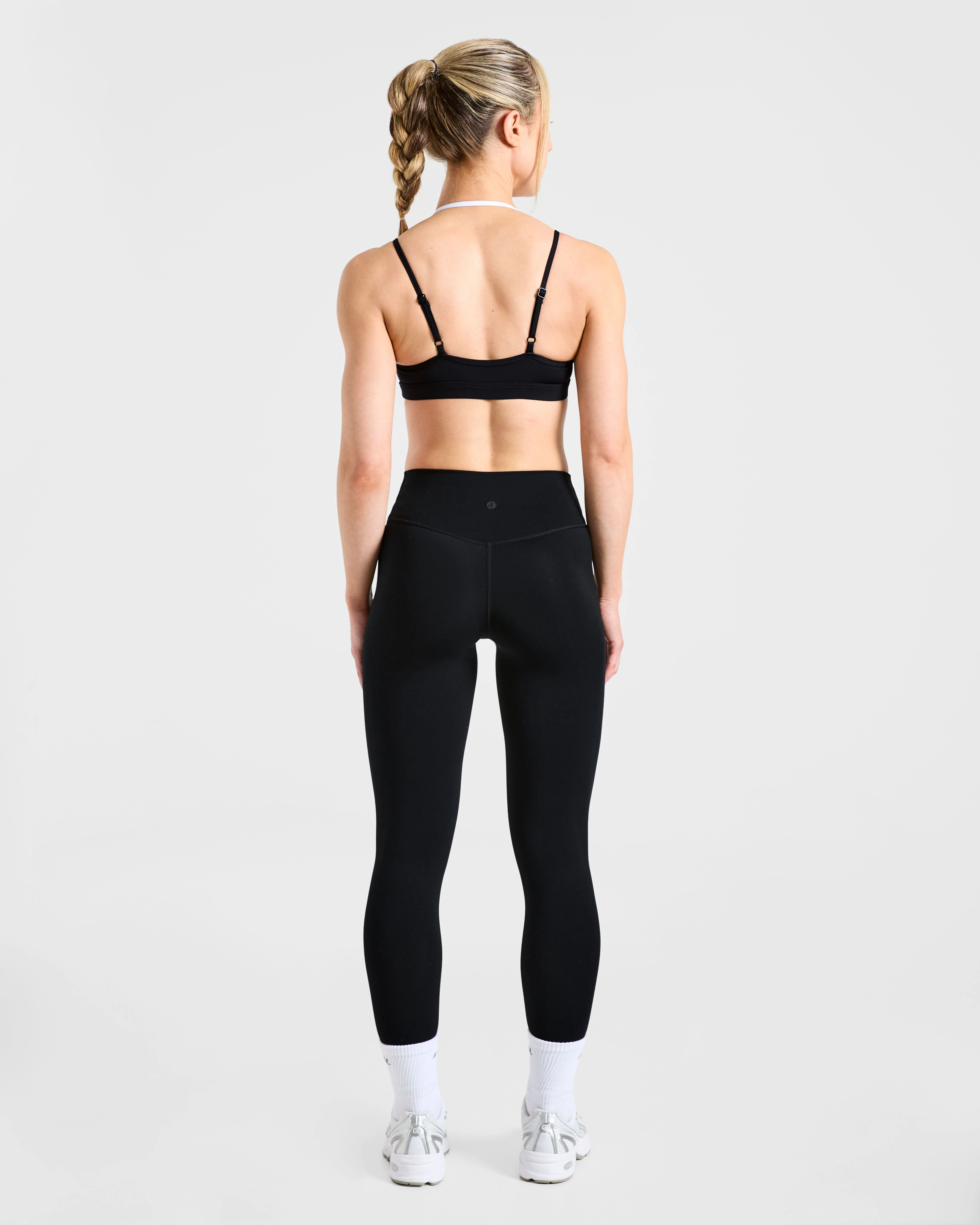 Essential Double Layer Sports Bra - Black/White - Image 4