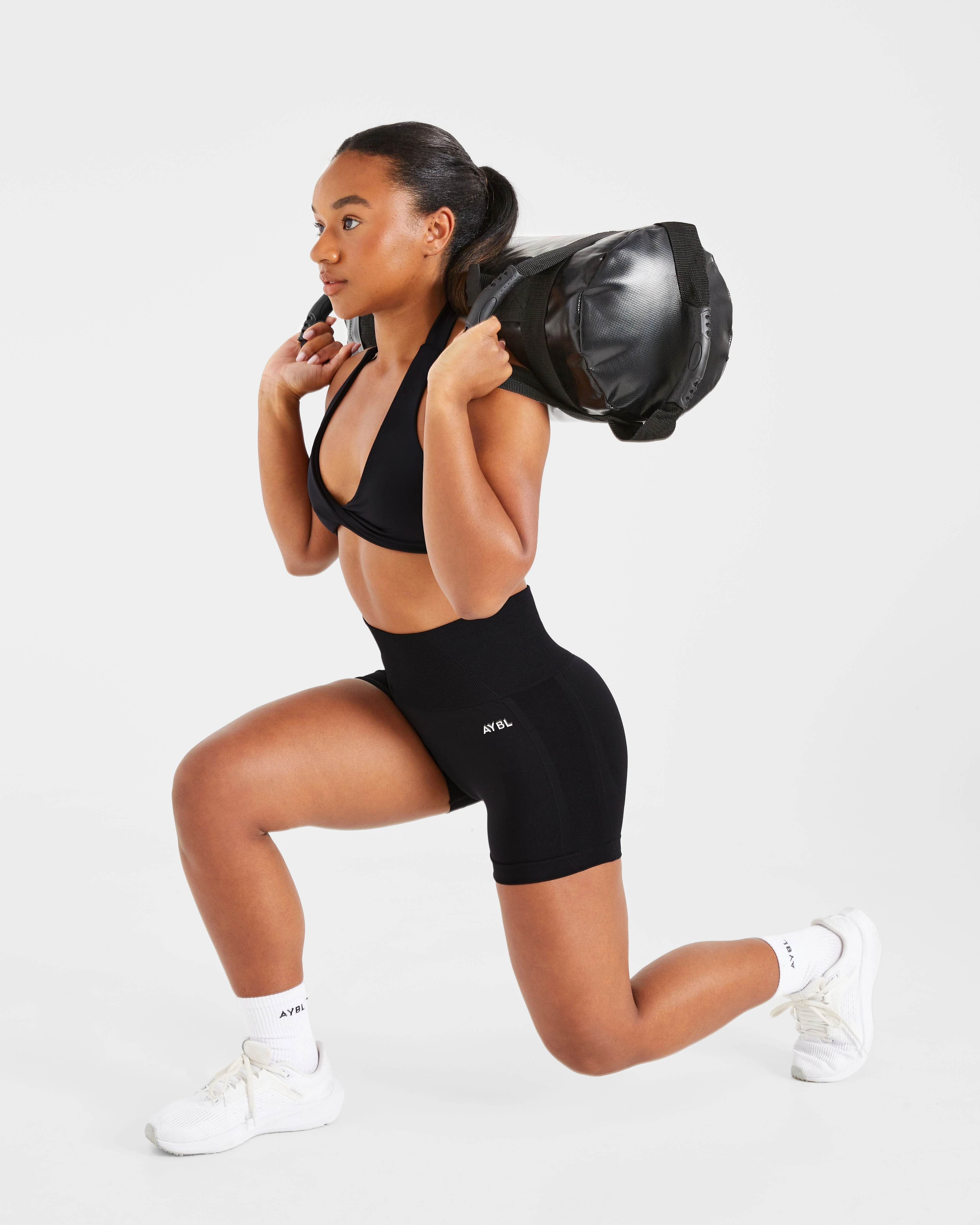 Essential Halterneck Sports Bra - Black - Image 8