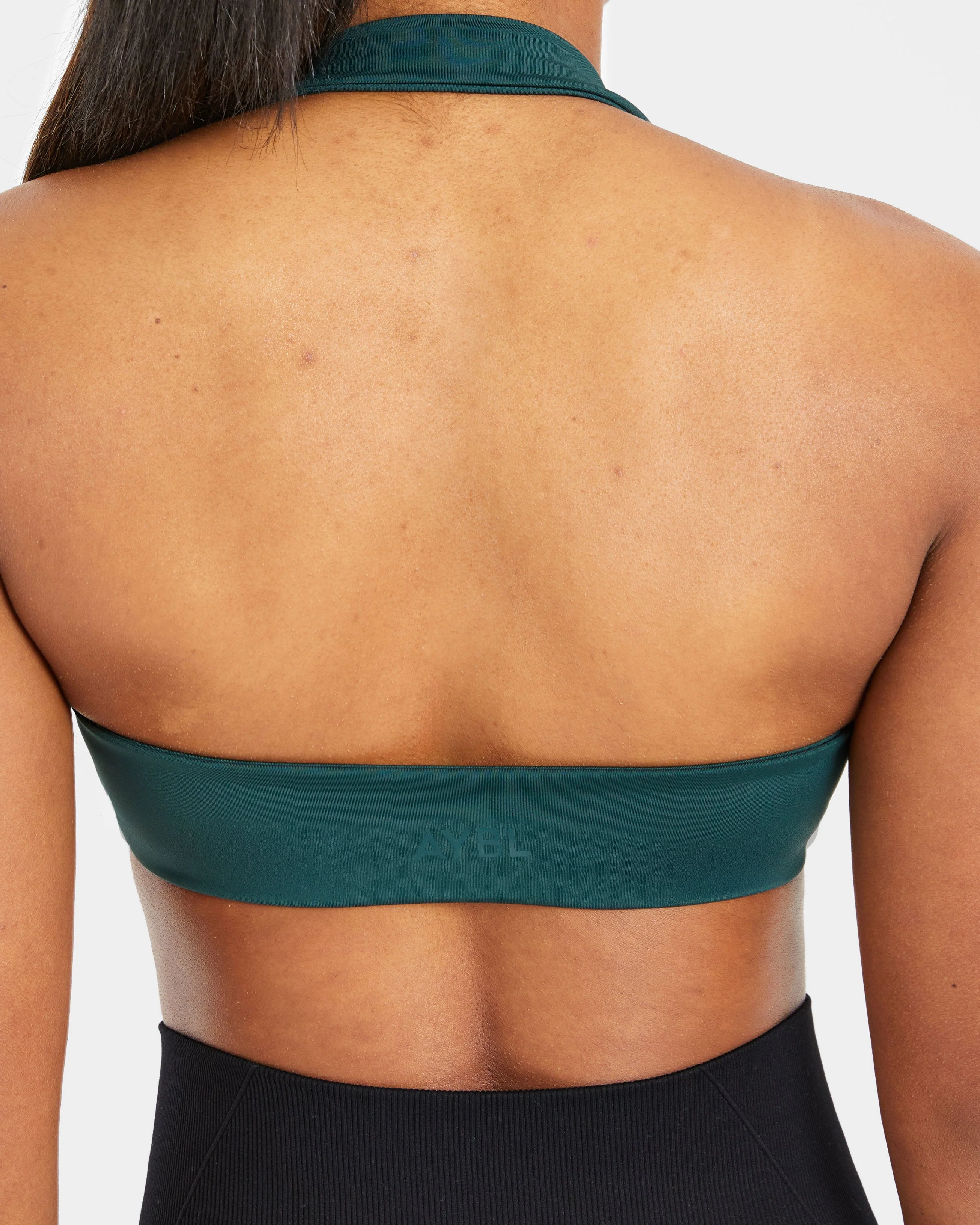 Essential Halterneck Sports Bra - Deep Green - Image 6