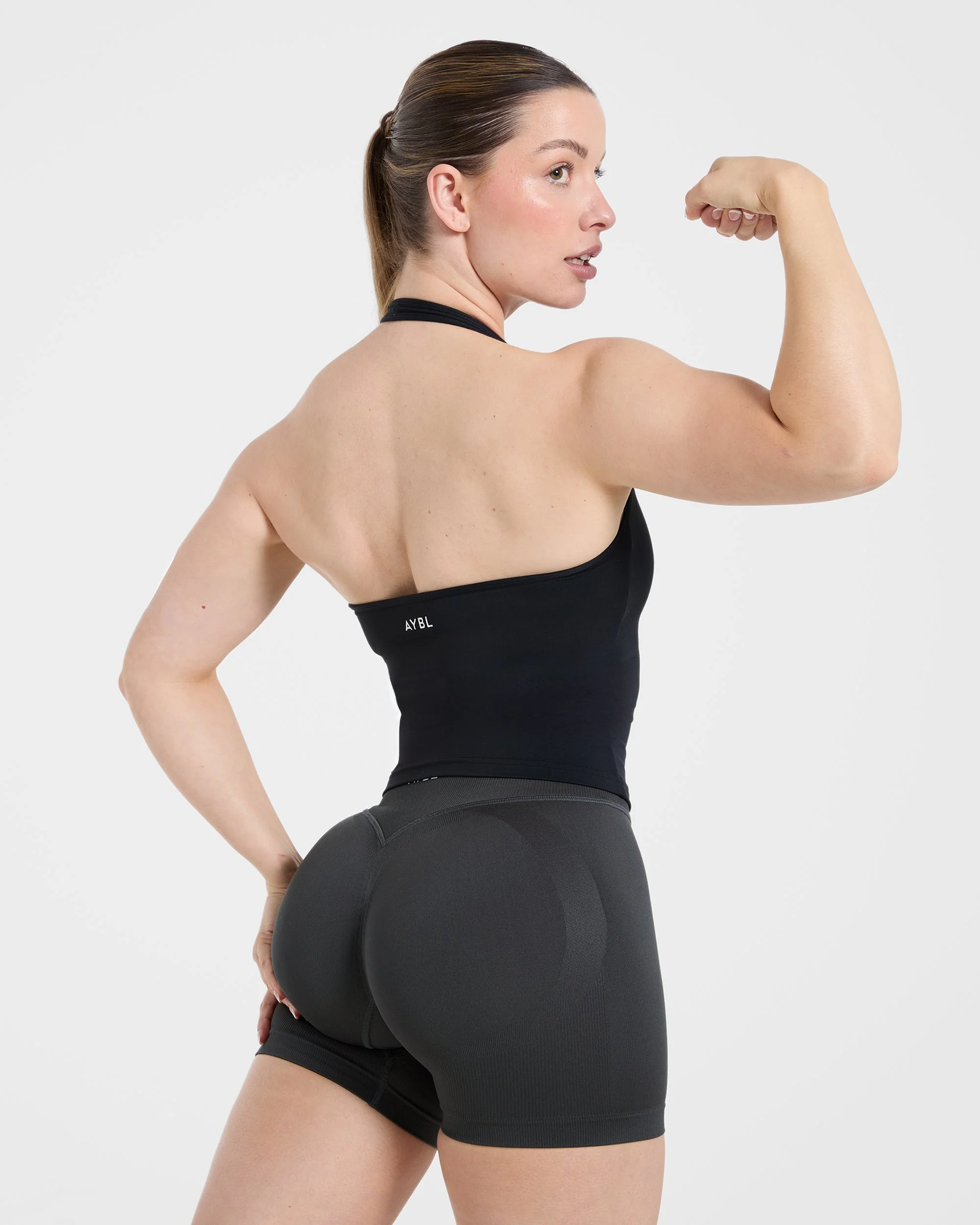 Essential Halterneck Tank Top - Black - Image 7