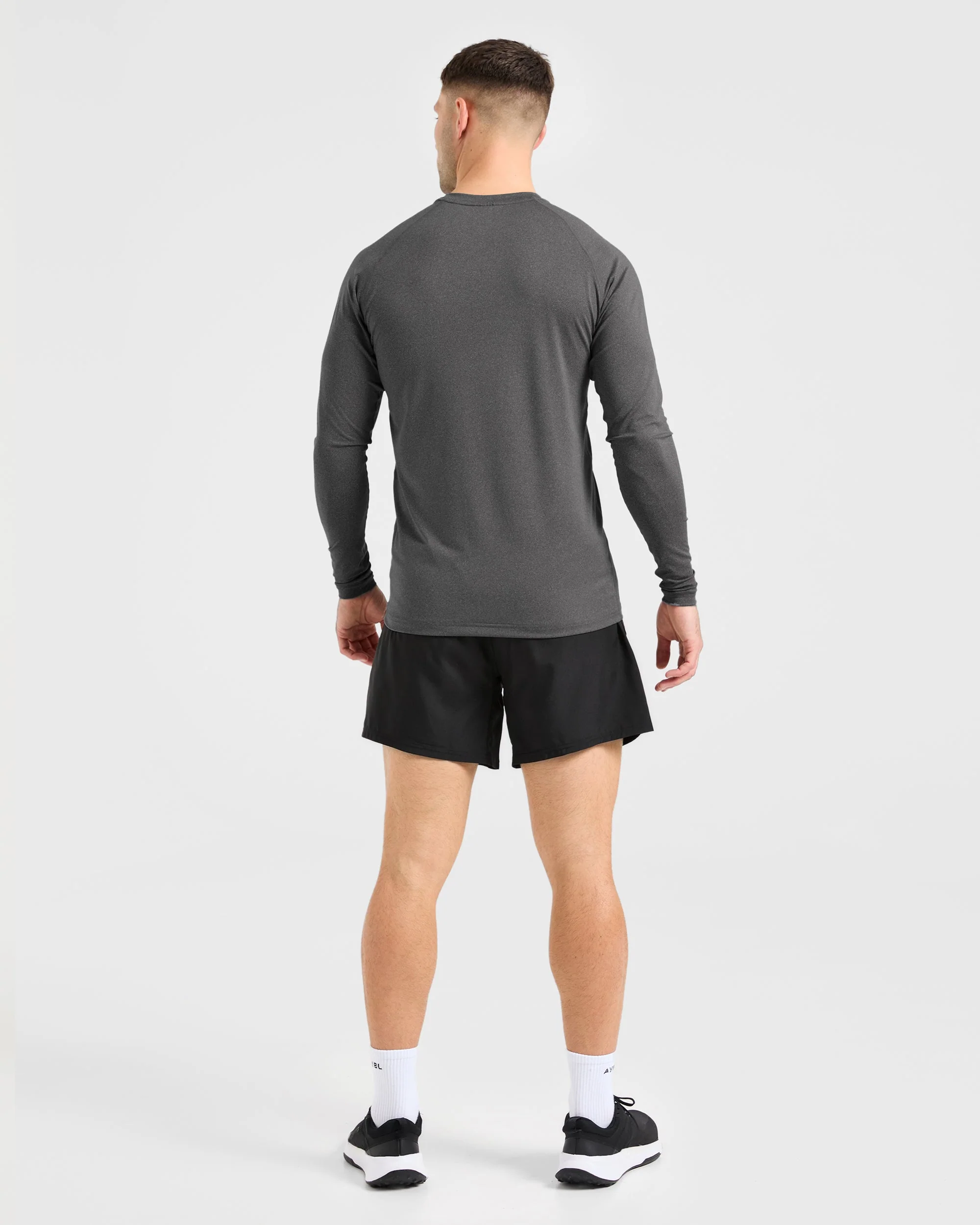 Essential Long Sleeve T Shirt - Grey Marl - Image 4