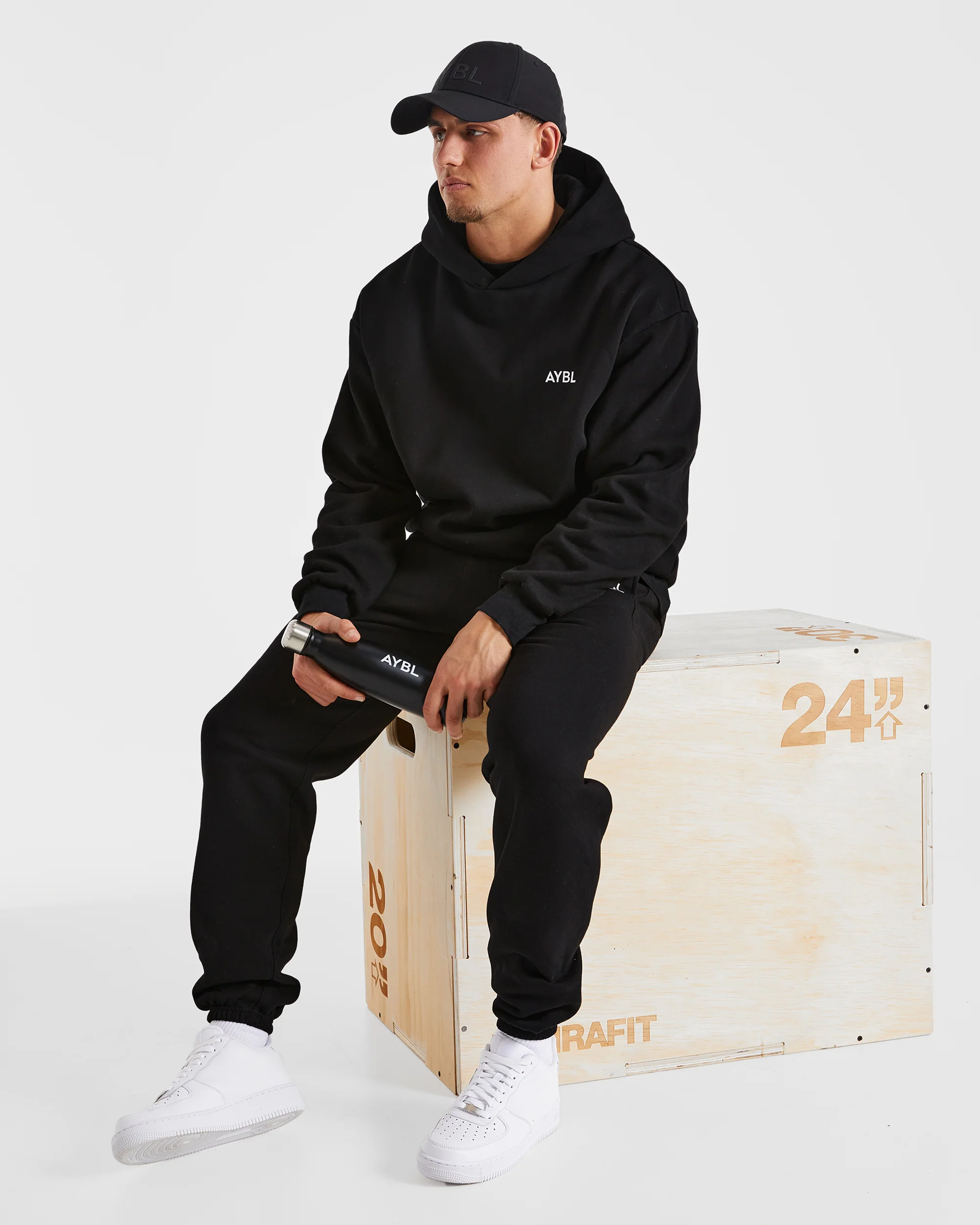 Essential Oversized Hoodie - Black - Image 8