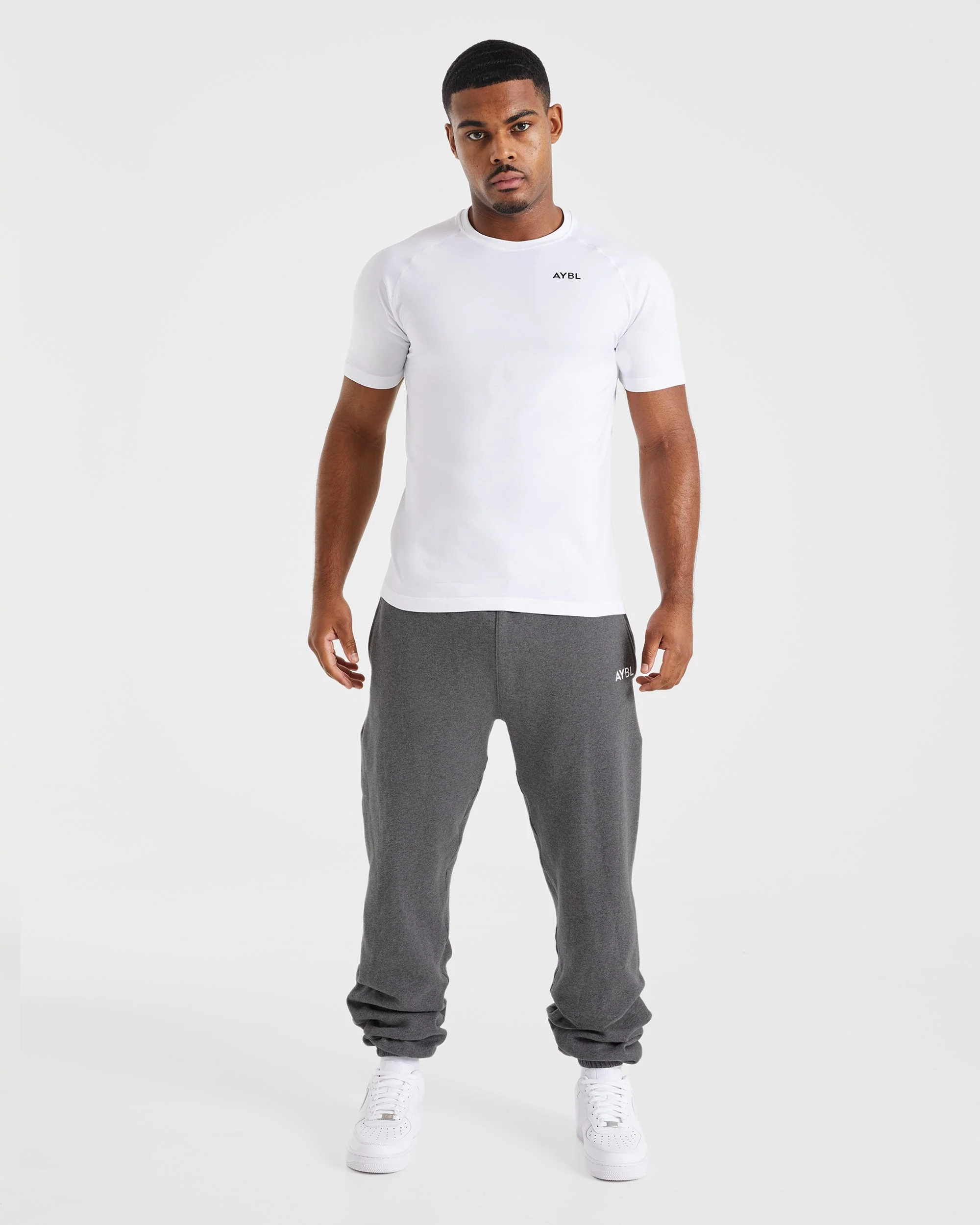 Essential Oversized Joggers - Charcoal Marl - Image 3