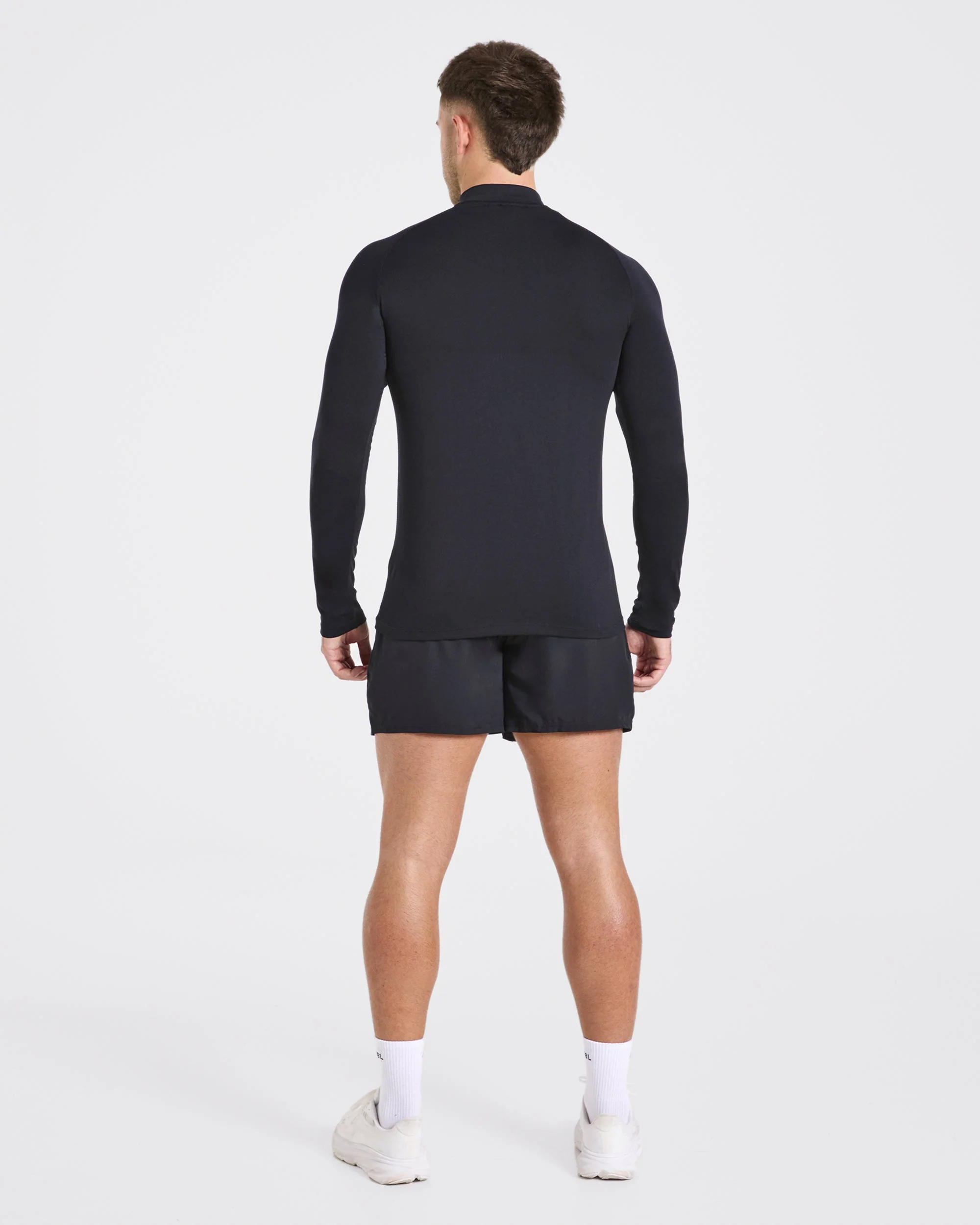 Essential Seamless 1/4 Zip Pullover - Black - Image 4