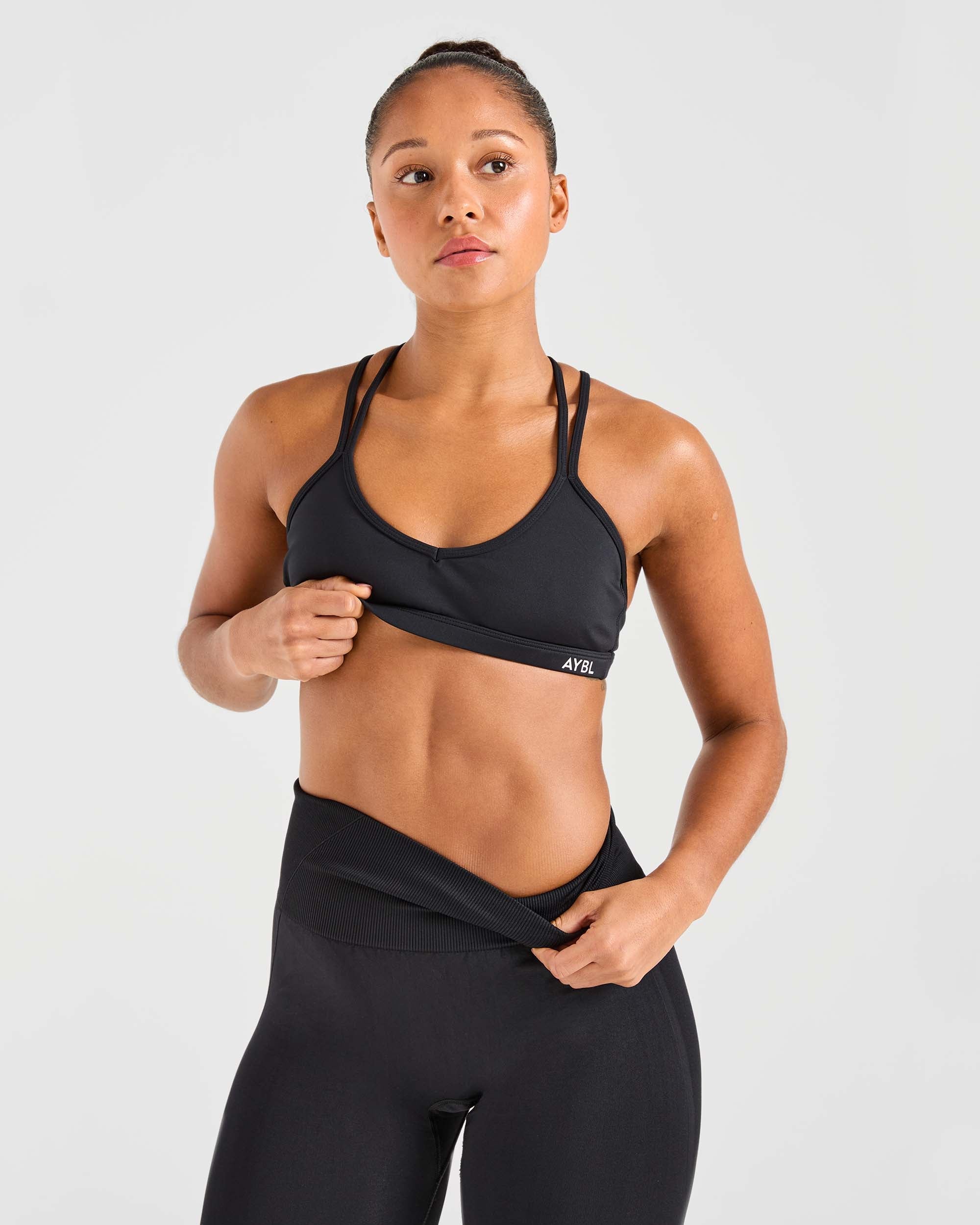 Essential Strappy Sports Bra - Black - Image 7