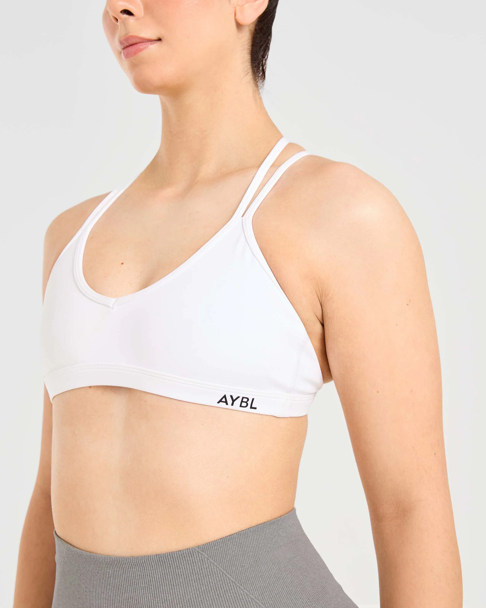 Essential Strappy Sports Bra - White - Image 5