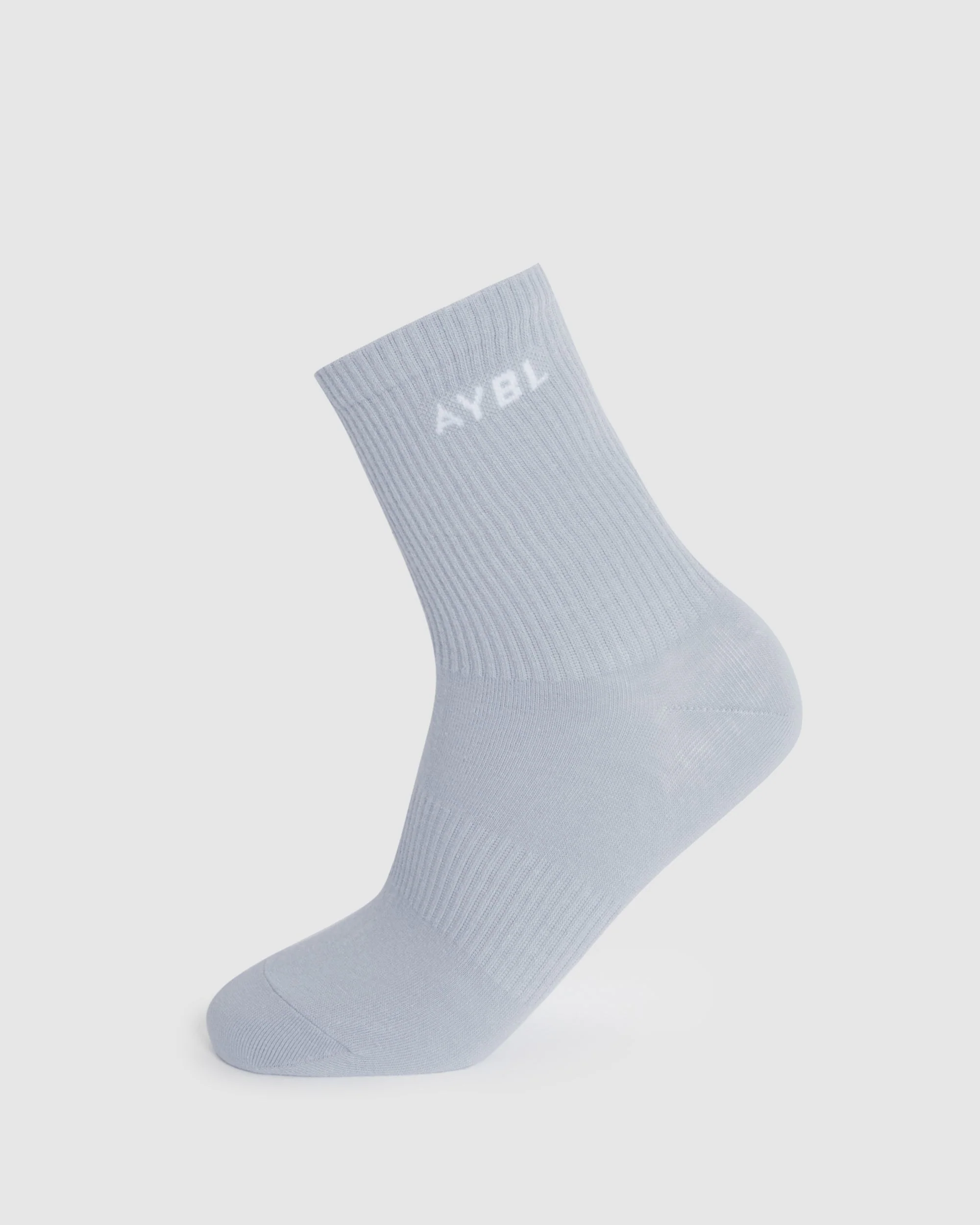Everyday Crew Socks (3 Pack) - Slate Blue/Light Blue/White - Image 4