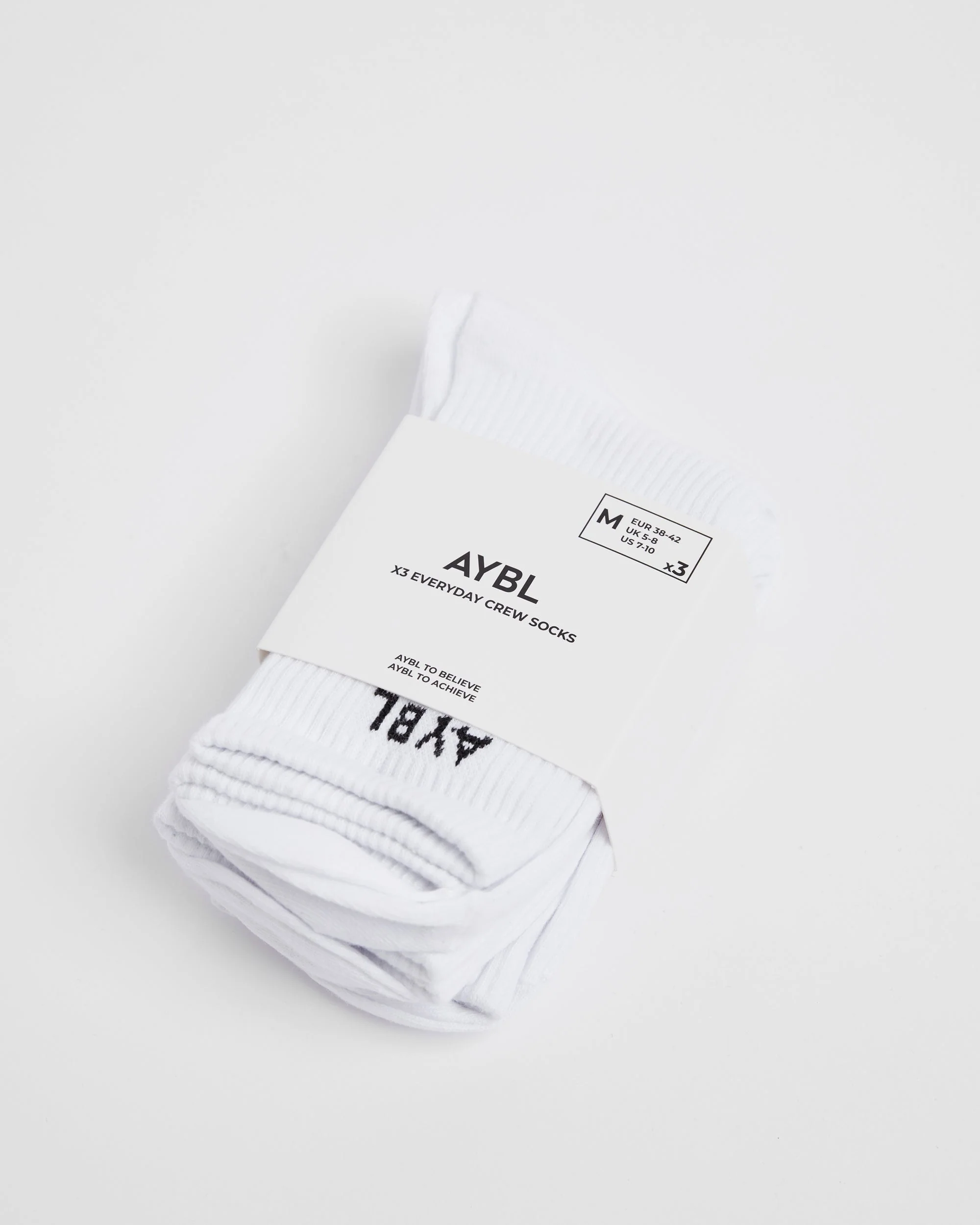Everyday Crew Socks (3 Pack) - White - Image 4