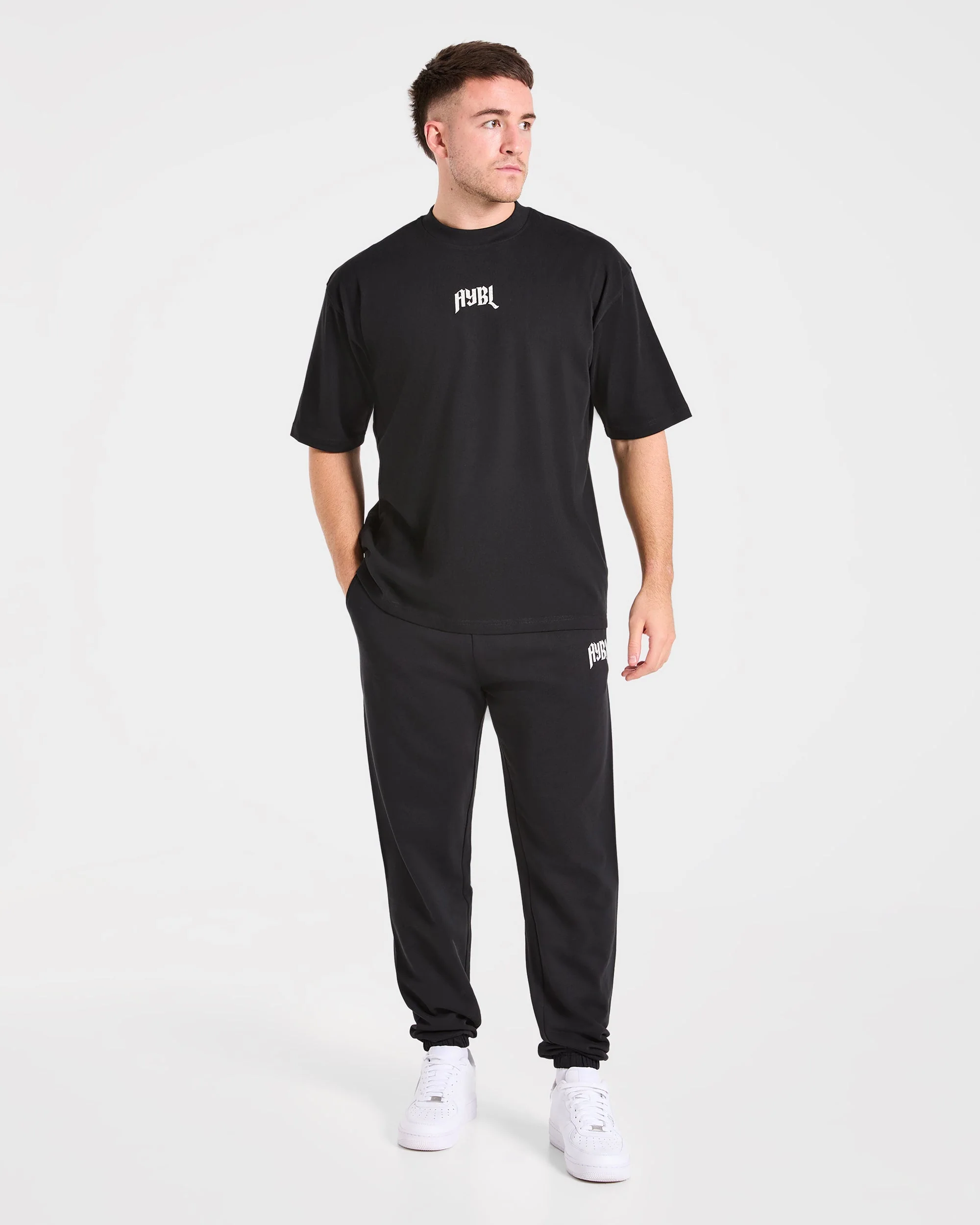 Heavy Lifting Gothic Oversized T Shirt - Black/Off White - Image 3